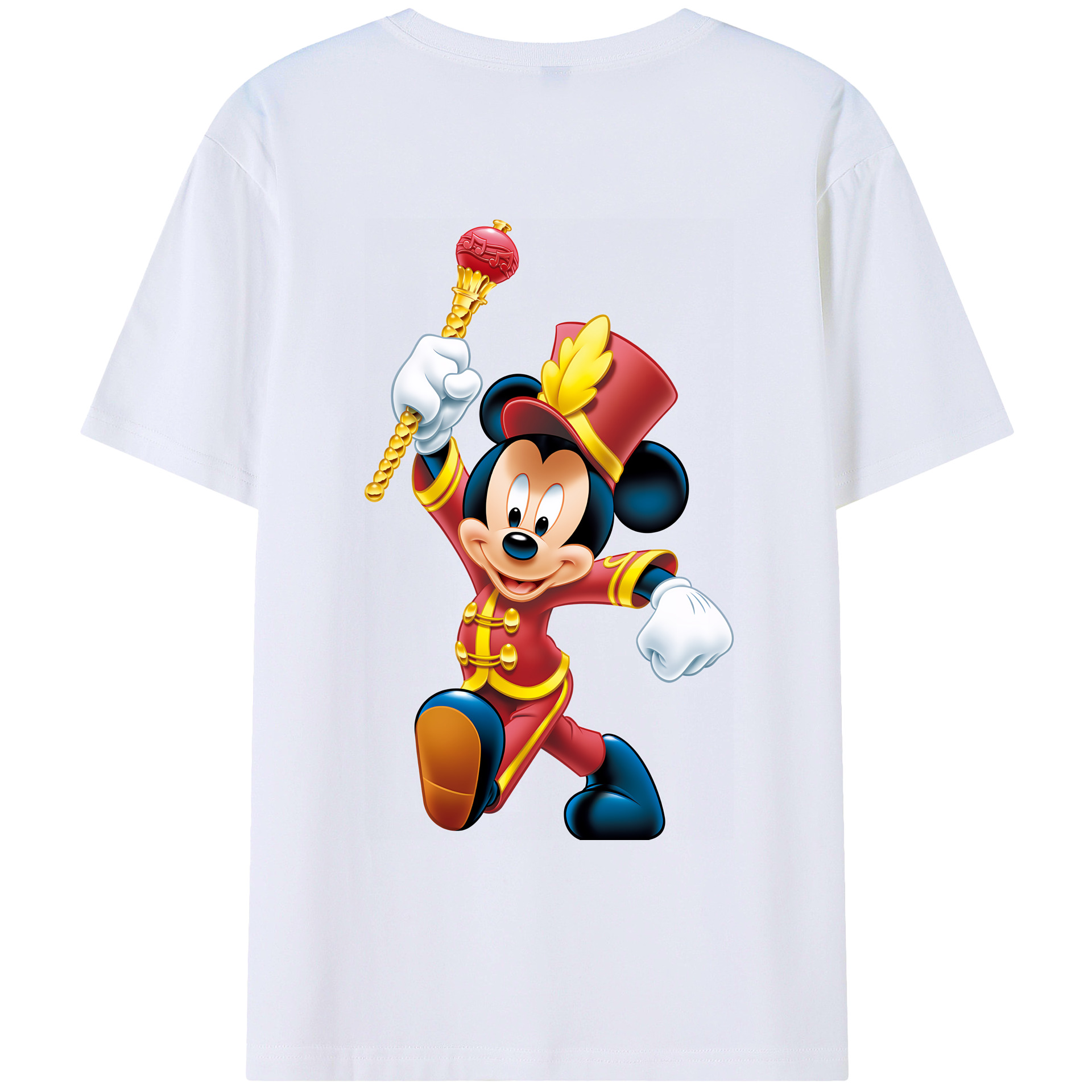 （画像用） ミッキーマウス Mickey Mouse 綿100％ メンズ半袖Tシャツ（バックプリント） 通気性