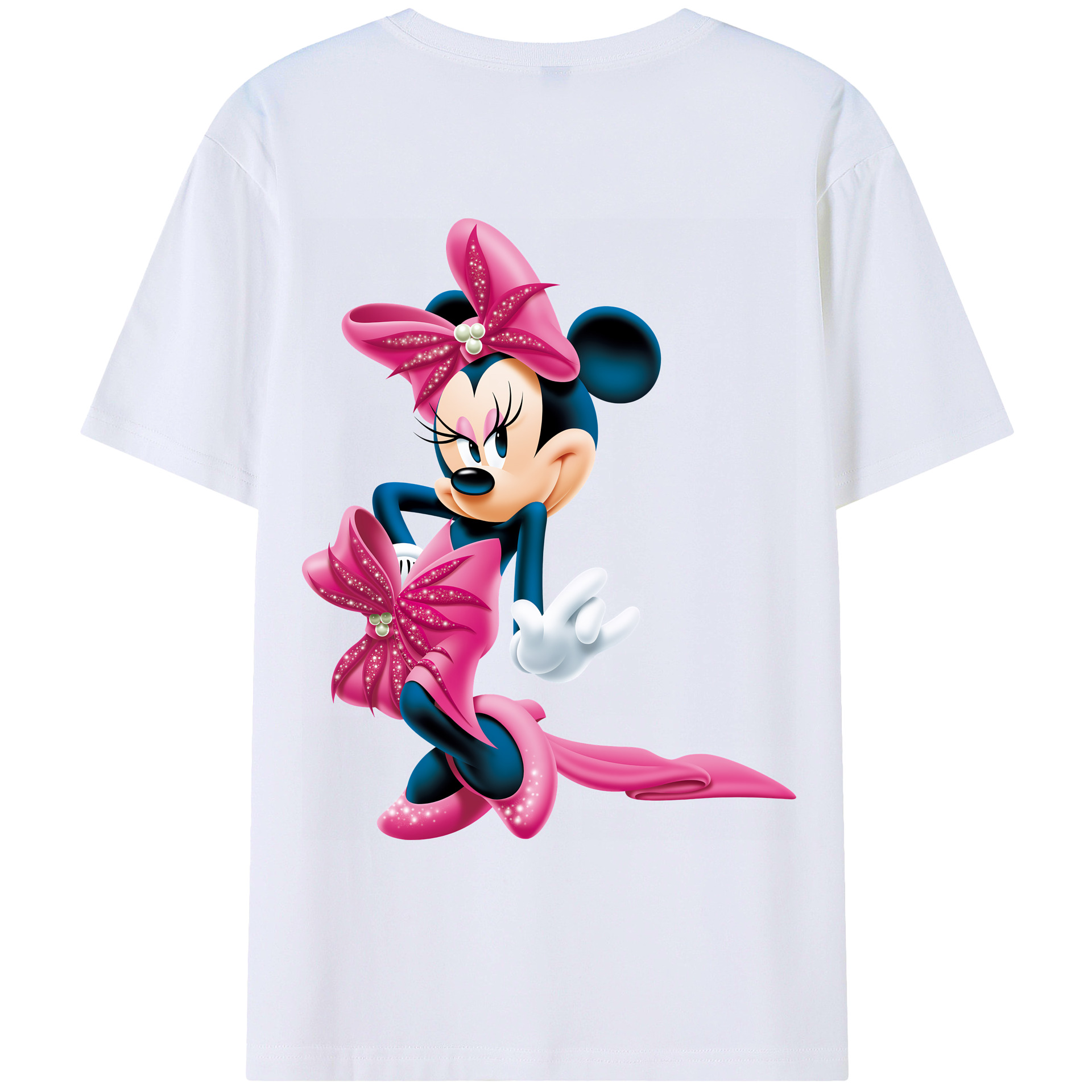（画像用） ミッキーマウス Mickey Mouse 綿100％ メンズ半袖Tシャツ（バックプリント） 通気性
