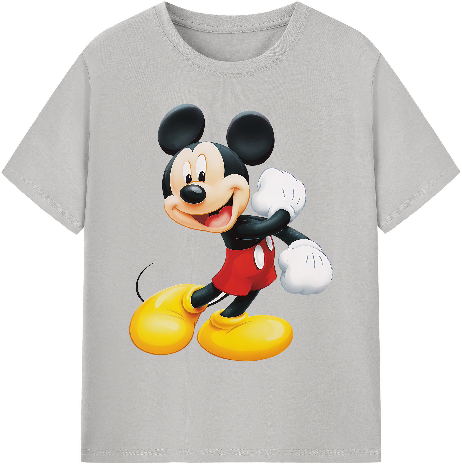 ミッキーマウス Mickey Mouse 綿100％ メンズ半袖Tシャツ｜肌触りやわらか＆通気性