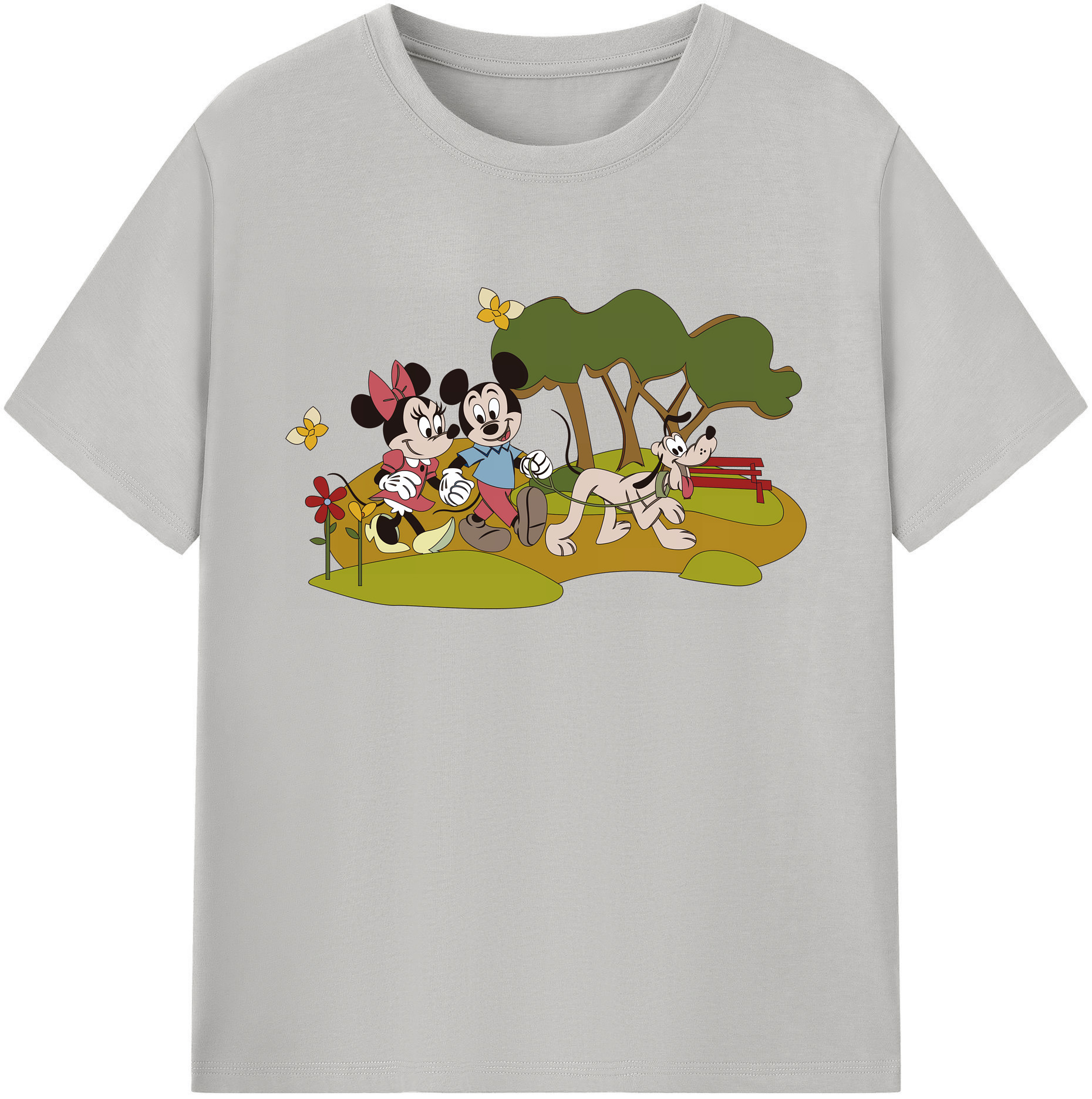 ミッキーマウス Mickey Mouse 綿100％ メンズ半袖Tシャツ｜肌触りやわらか＆通気性