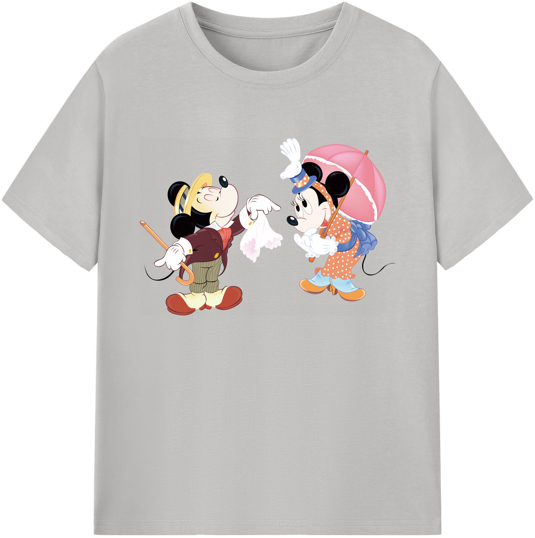 ミッキーマウス Mickey Mouse 綿100％ メンズ半袖Tシャツ｜肌触りやわらか＆通気性