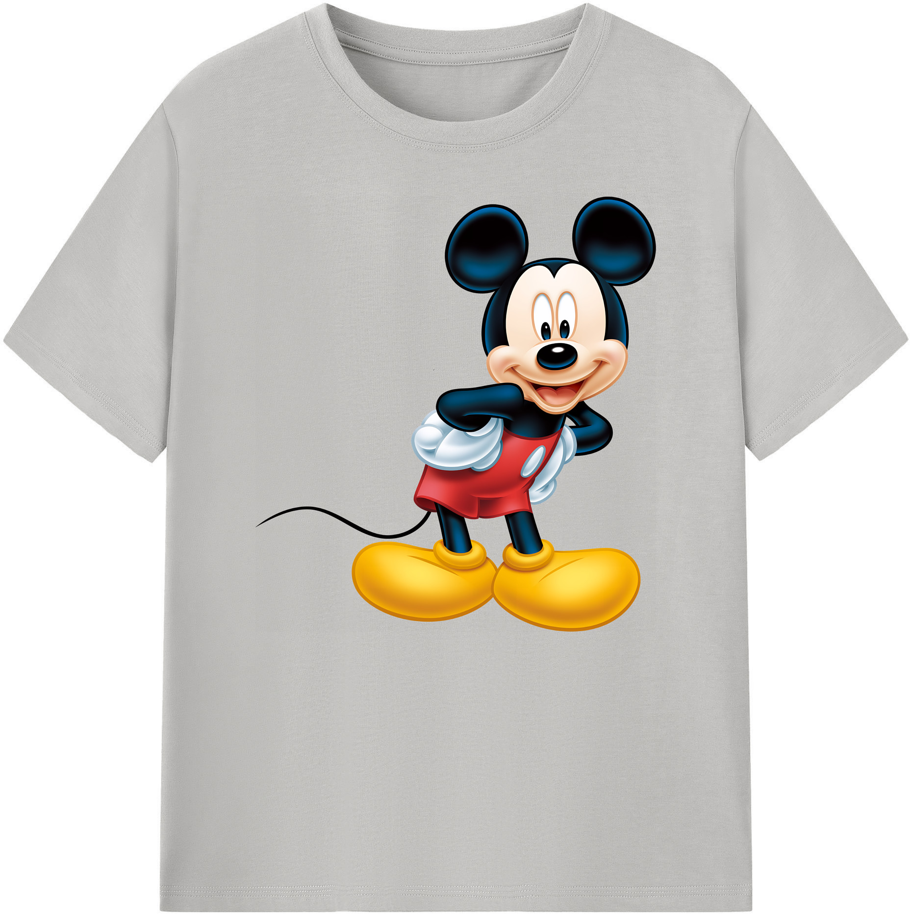 ミッキーマウス Mickey Mouse 綿100％ メンズ半袖Tシャツ｜肌触りやわらか＆通気性