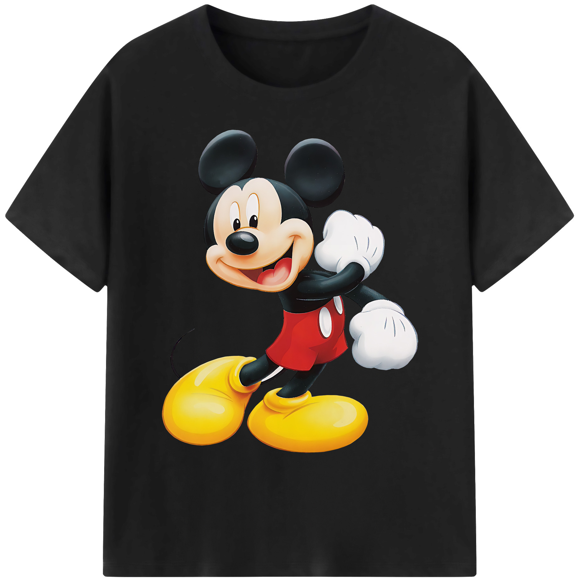 ミッキーマウス Mickey Mouse 綿100％ メンズ半袖Tシャツ｜肌触りやわらか＆通気性