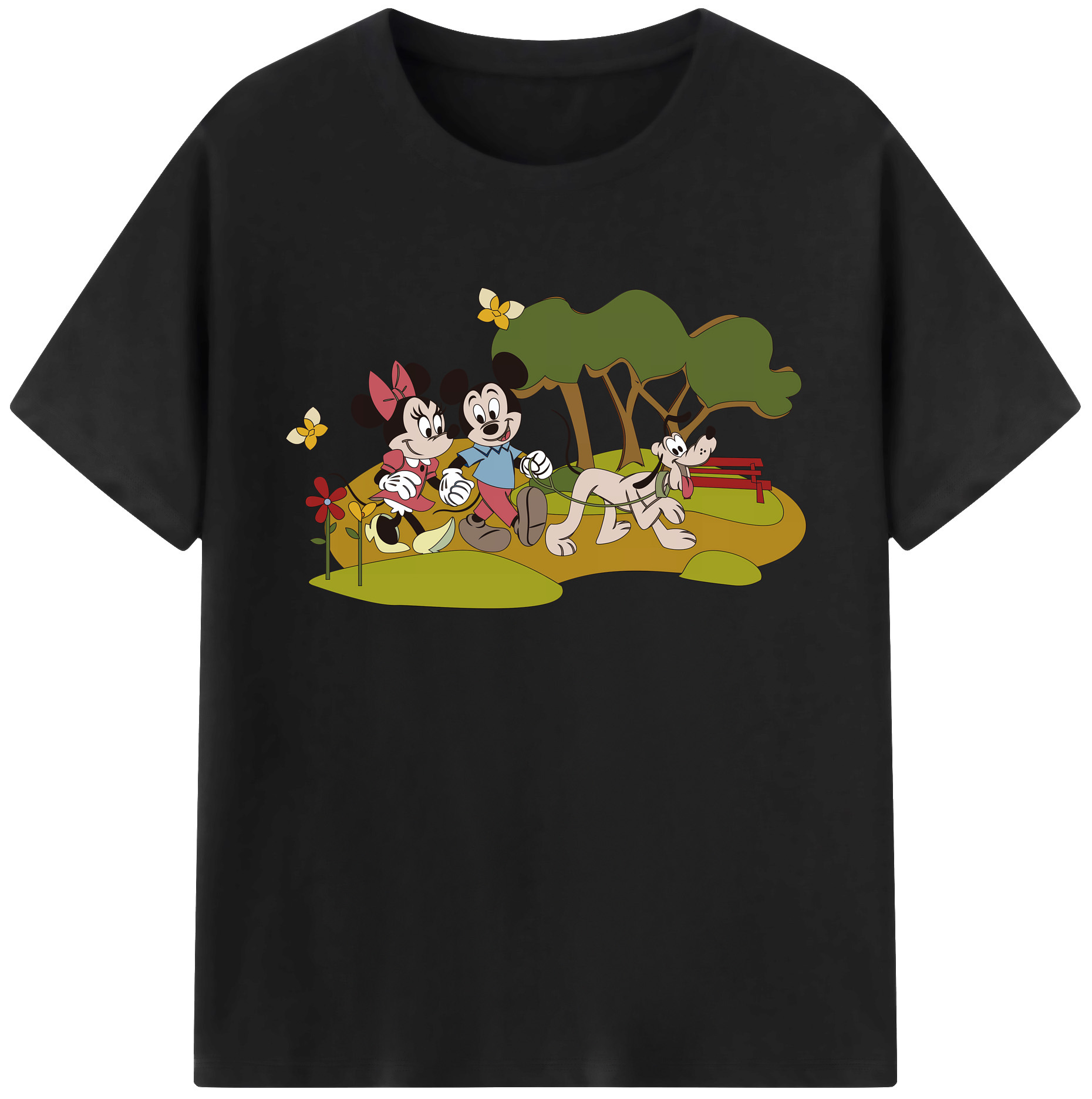 ミッキーマウス Mickey Mouse 綿100％ メンズ半袖Tシャツ｜肌触りやわらか＆通気性