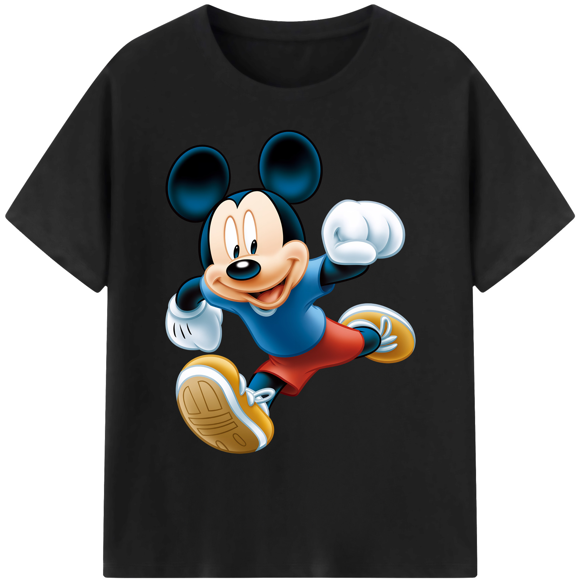 ミッキーマウス Mickey Mouse 綿100％ メンズ半袖Tシャツ｜肌触りやわらか＆通気性