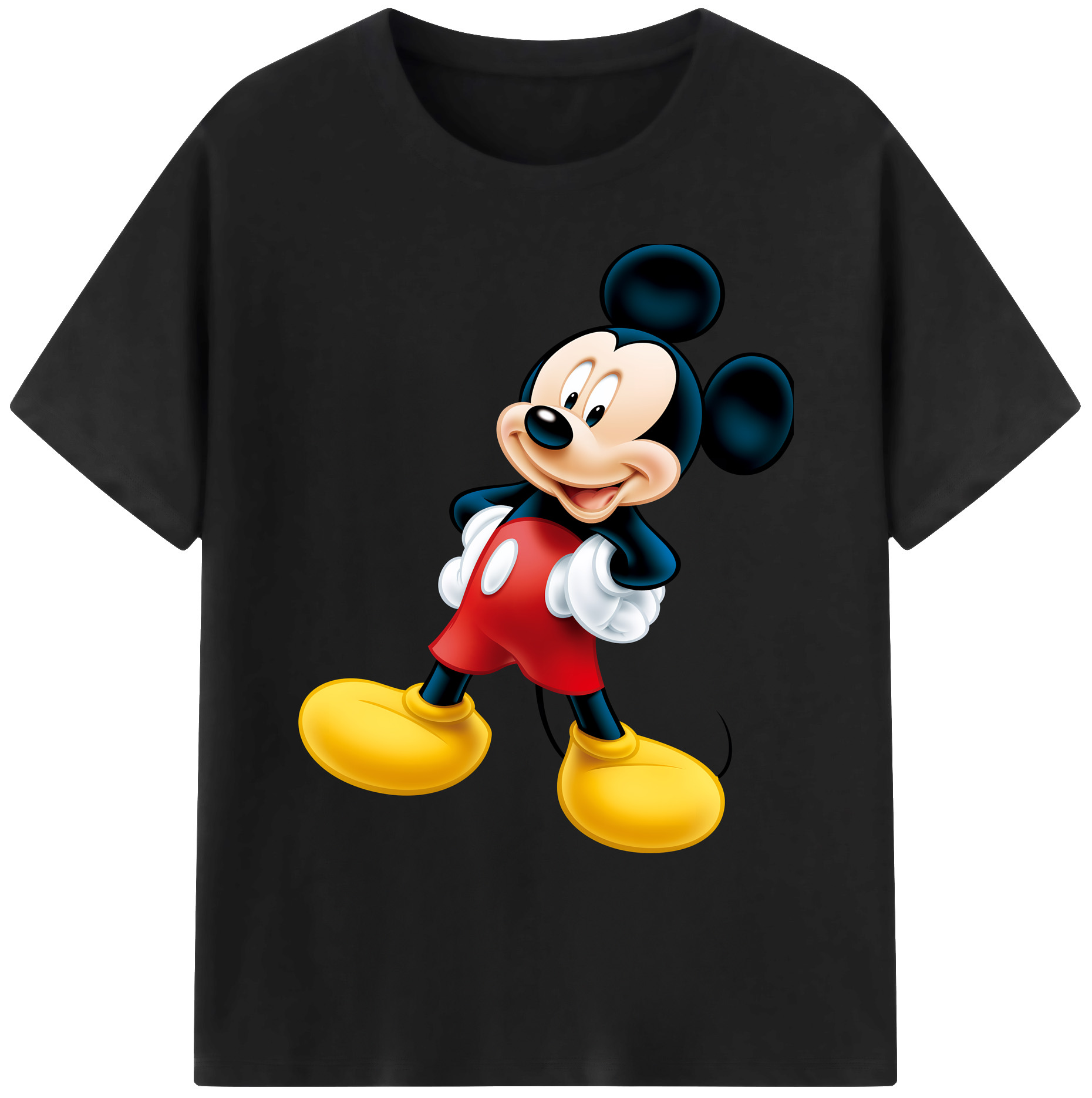 ミッキーマウス Mickey Mouse 綿100％ メンズ半袖Tシャツ｜肌触りやわらか＆通気性
