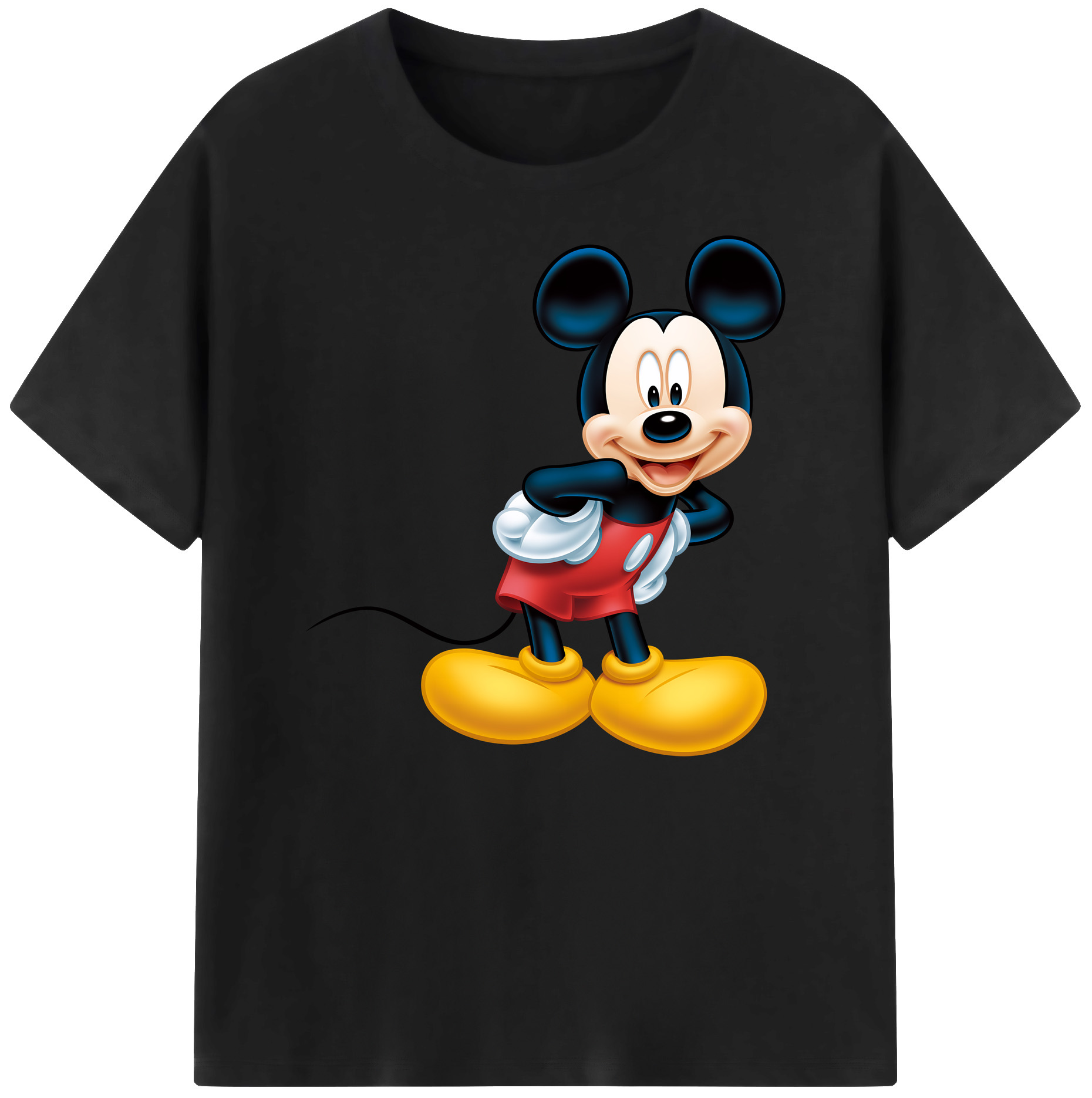 ミッキーマウス Mickey Mouse 綿100％ メンズ半袖Tシャツ｜肌触りやわらか＆通気性