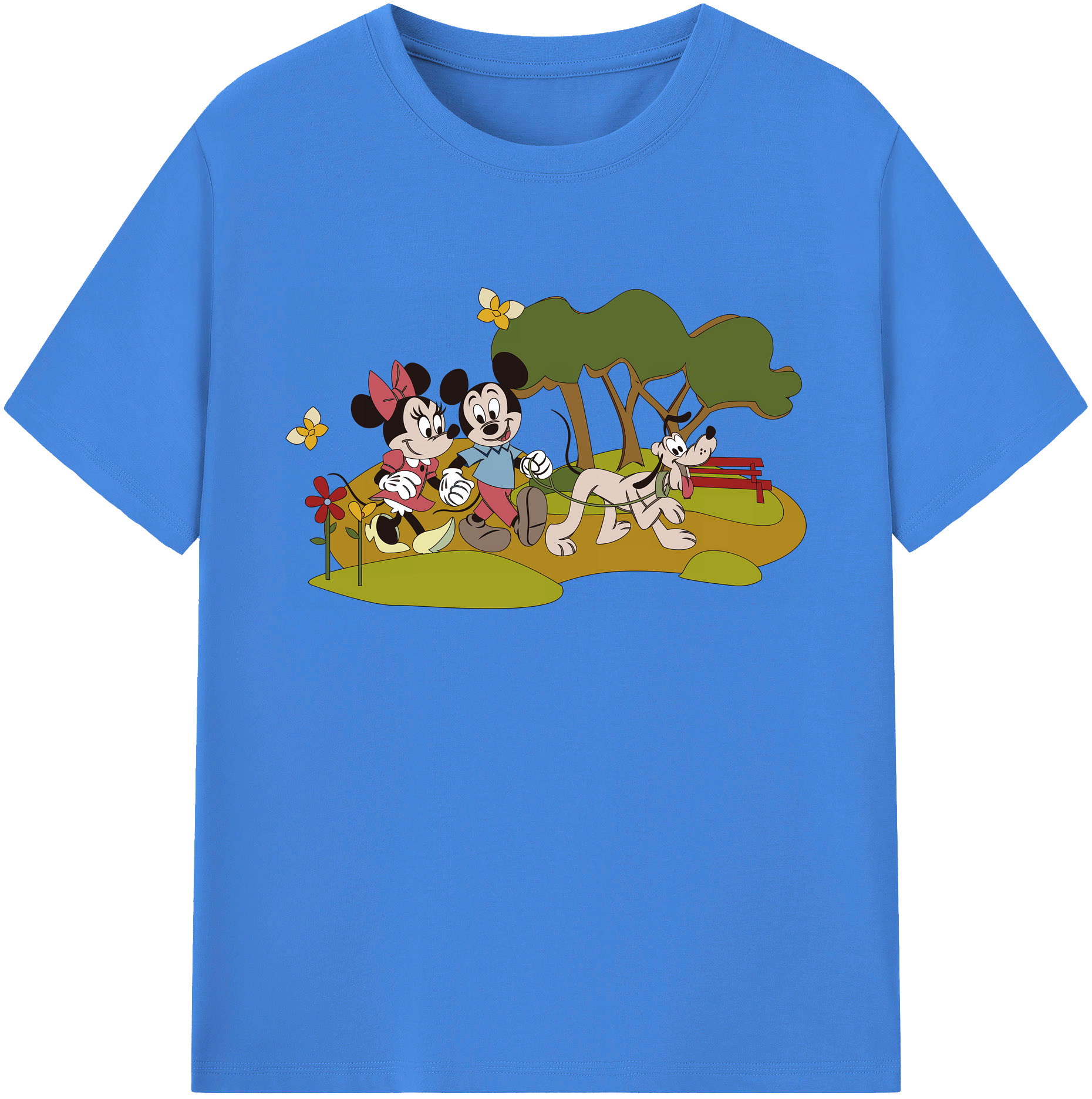 ミッキーマウス Mickey Mouse 綿100％ メンズ半袖Tシャツ｜肌触りやわらか＆通気性