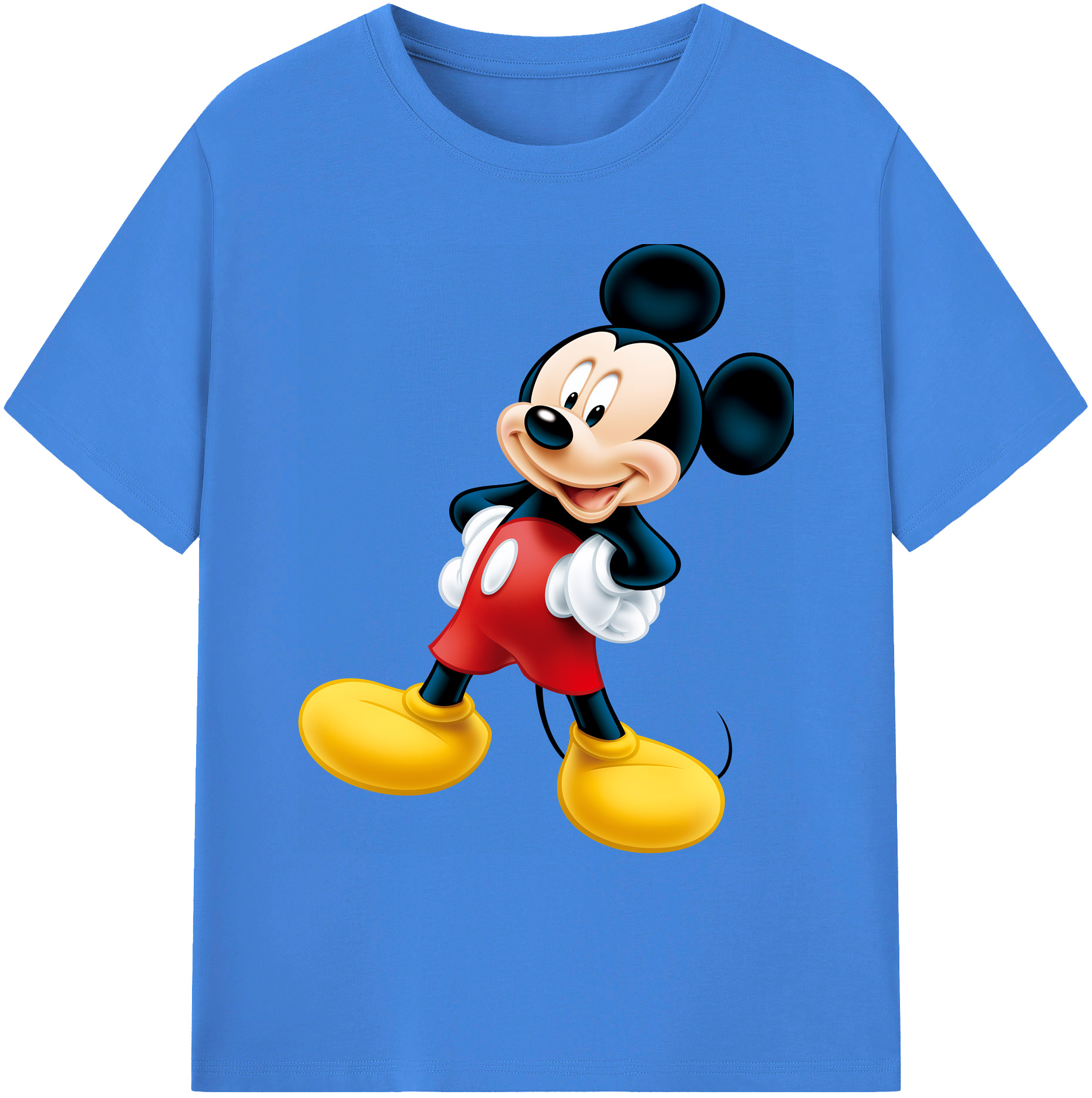 ミッキーマウス Mickey Mouse 綿100％ メンズ半袖Tシャツ｜肌触りやわらか＆通気性