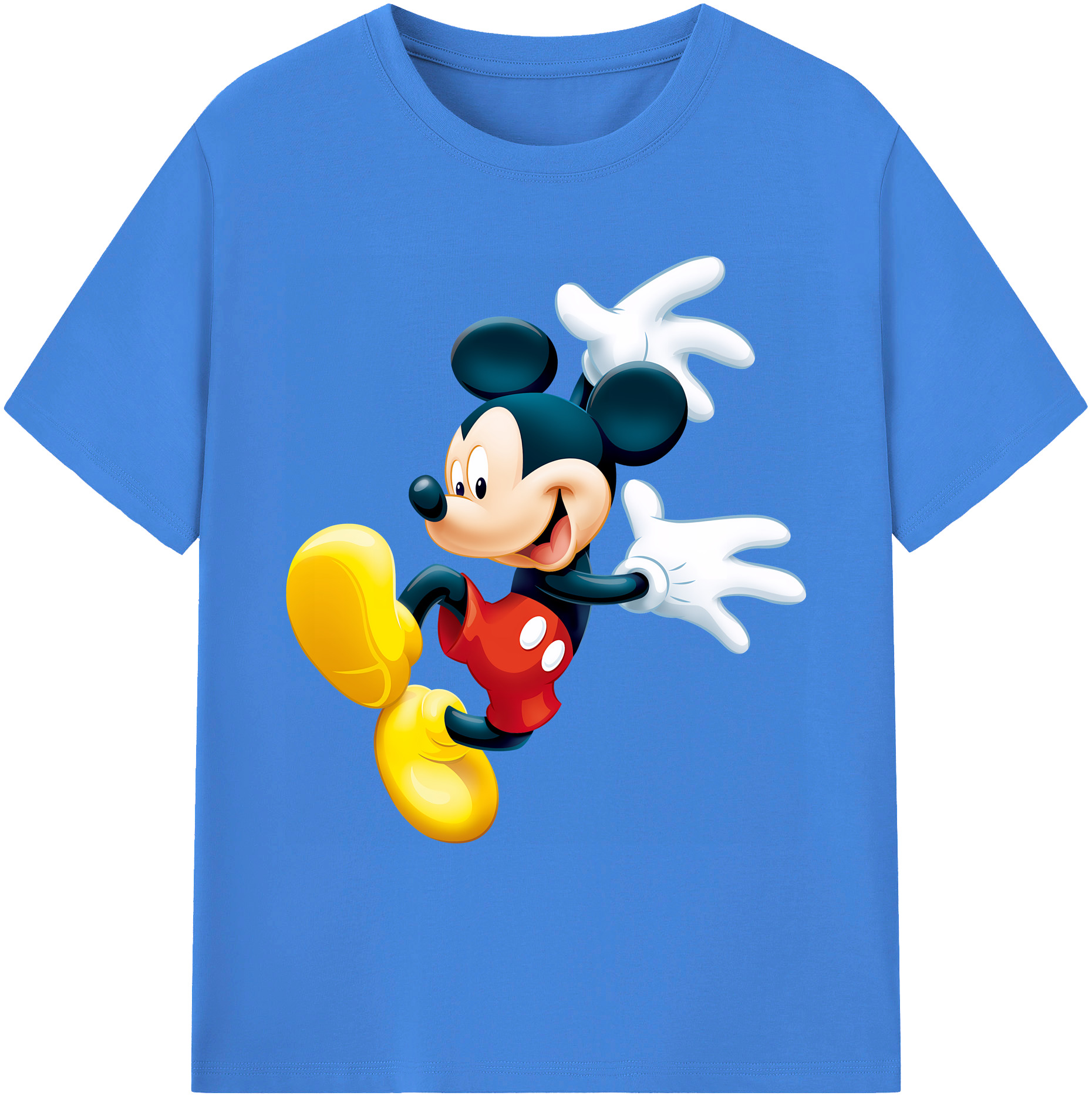 ミッキーマウス Mickey Mouse 綿100％ メンズ半袖Tシャツ｜肌触りやわらか＆通気性