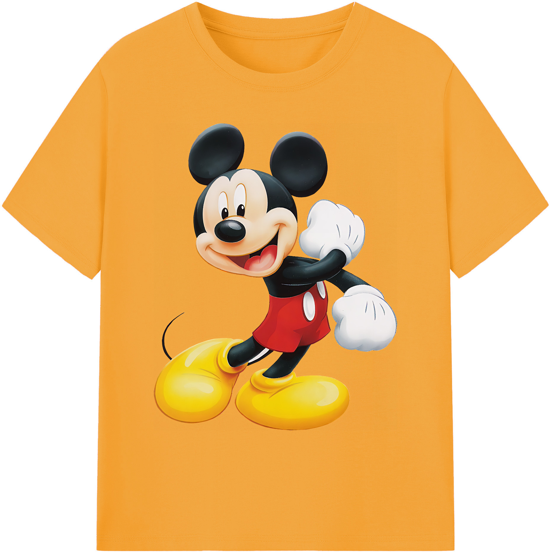 ミッキーマウス Mickey Mouse 綿100％ メンズ半袖Tシャツ｜肌触りやわらか＆通気性