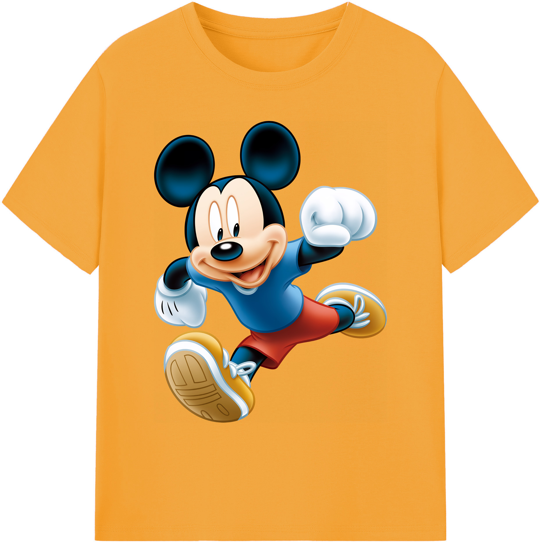 ミッキーマウス Mickey Mouse 綿100％ メンズ半袖Tシャツ｜肌触りやわらか＆通気性