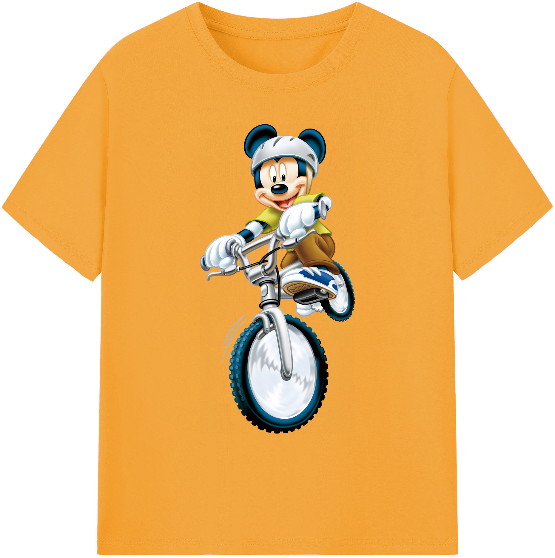 ミッキーマウス Mickey Mouse 綿100％ メンズ半袖Tシャツ｜肌触りやわらか＆通気性