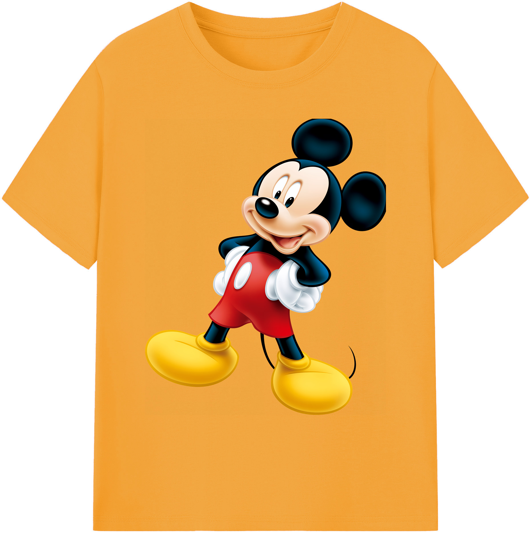 ミッキーマウス Mickey Mouse 綿100％ メンズ半袖Tシャツ｜肌触りやわらか＆通気性