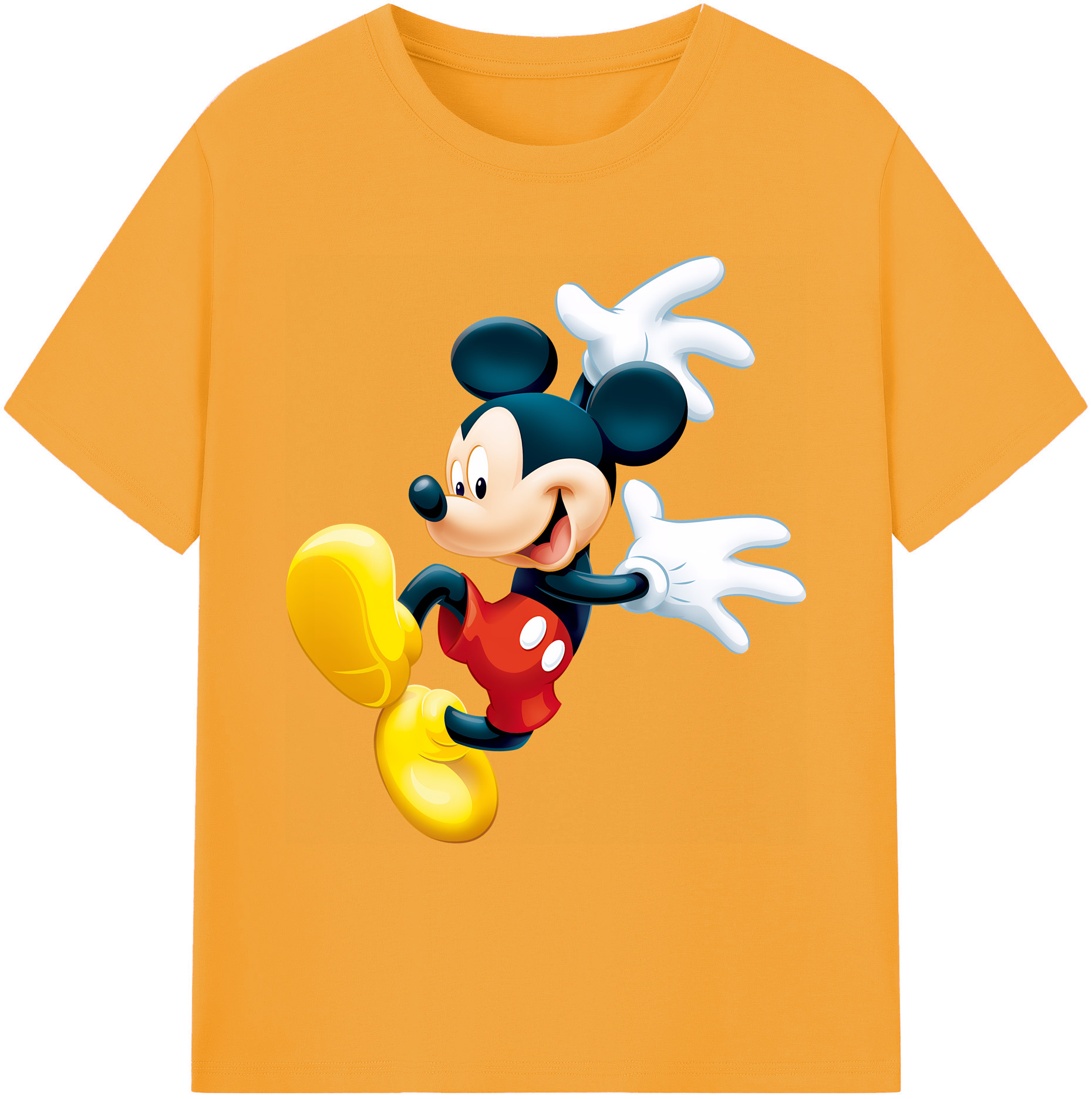 ミッキーマウス Mickey Mouse 綿100％ メンズ半袖Tシャツ｜肌触りやわらか＆通気性