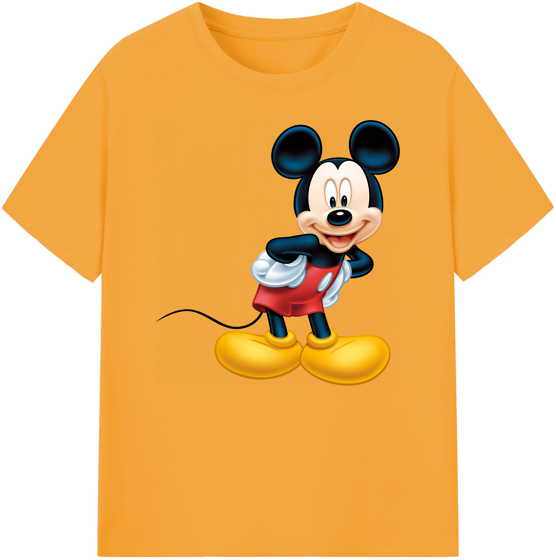 ミッキーマウス Mickey Mouse 綿100％ メンズ半袖Tシャツ｜肌触りやわらか＆通気性