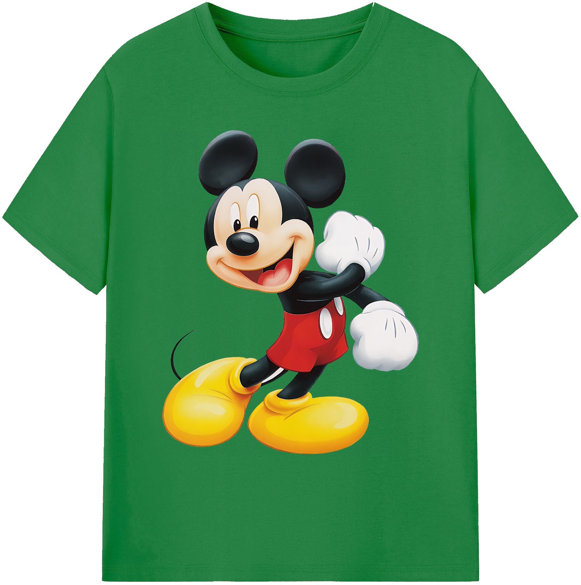 ミッキーマウス Mickey Mouse 綿100％ メンズ半袖Tシャツ｜肌触りやわらか＆通気性