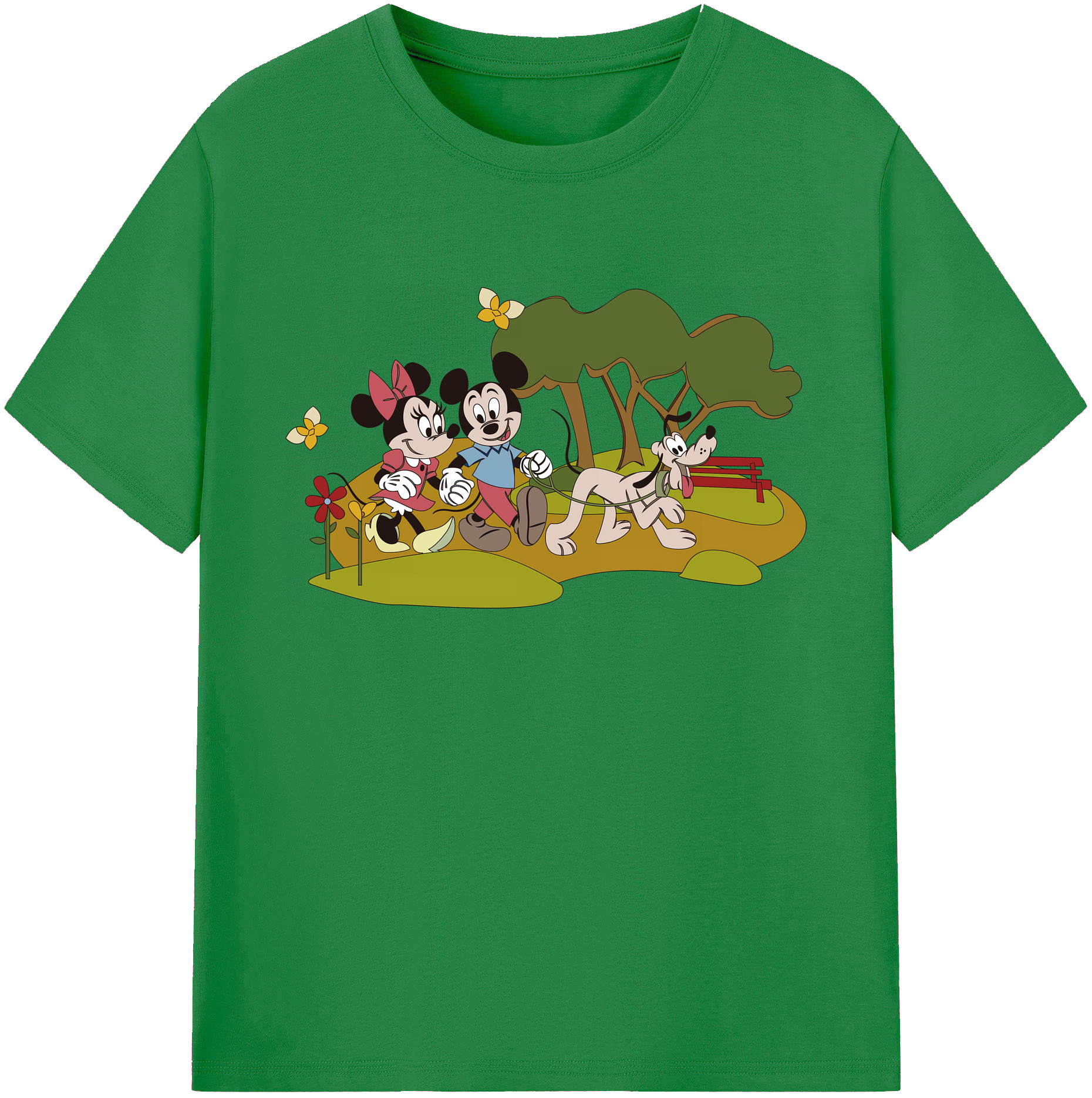 ミッキーマウス Mickey Mouse 綿100％ メンズ半袖Tシャツ｜肌触りやわらか＆通気性