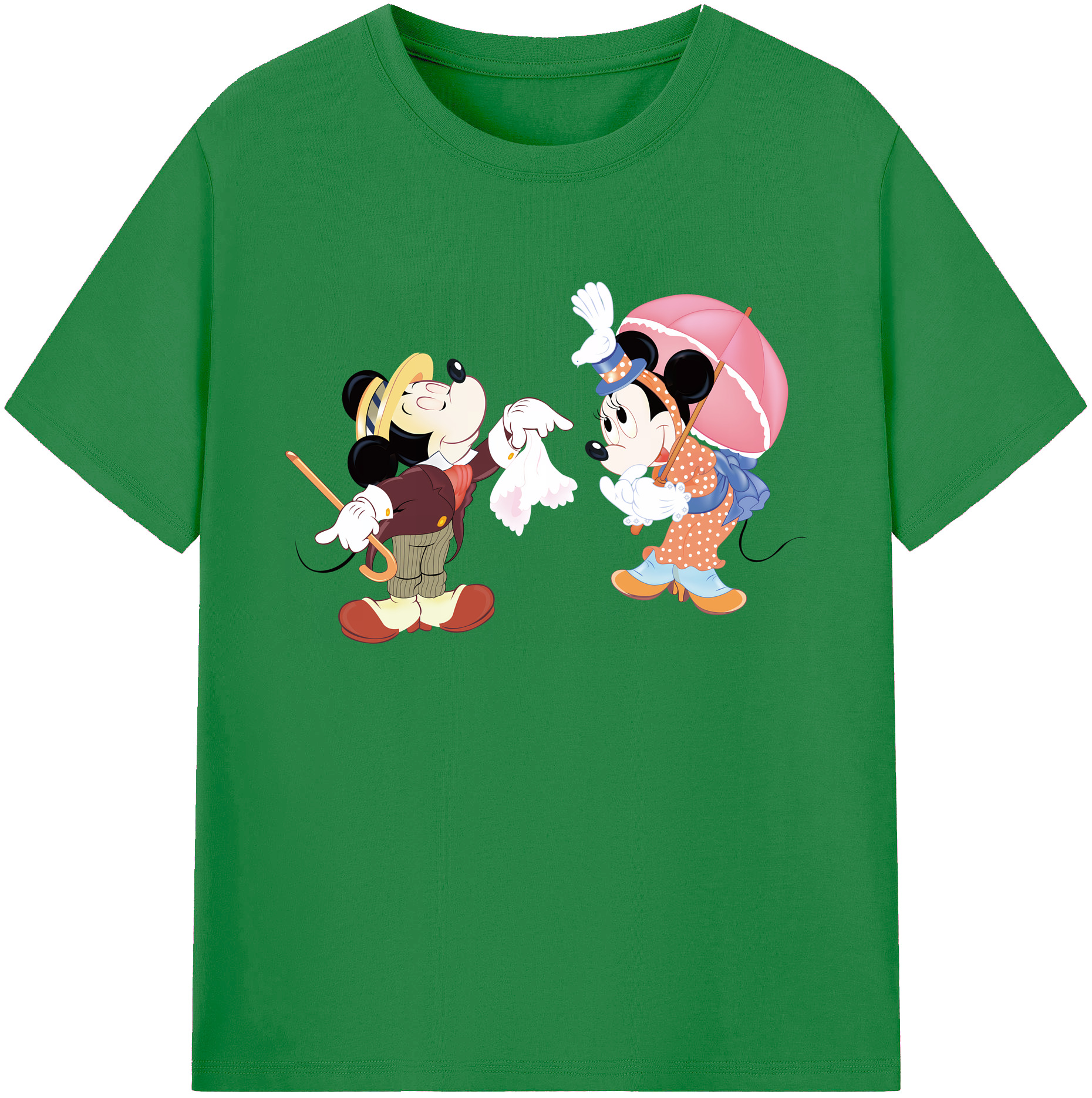 ミッキーマウス Mickey Mouse 綿100％ メンズ半袖Tシャツ｜肌触りやわらか＆通気性