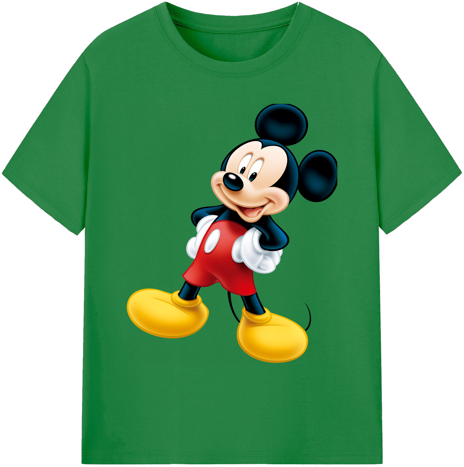 ミッキーマウス Mickey Mouse 綿100％ メンズ半袖Tシャツ｜肌触りやわらか＆通気性