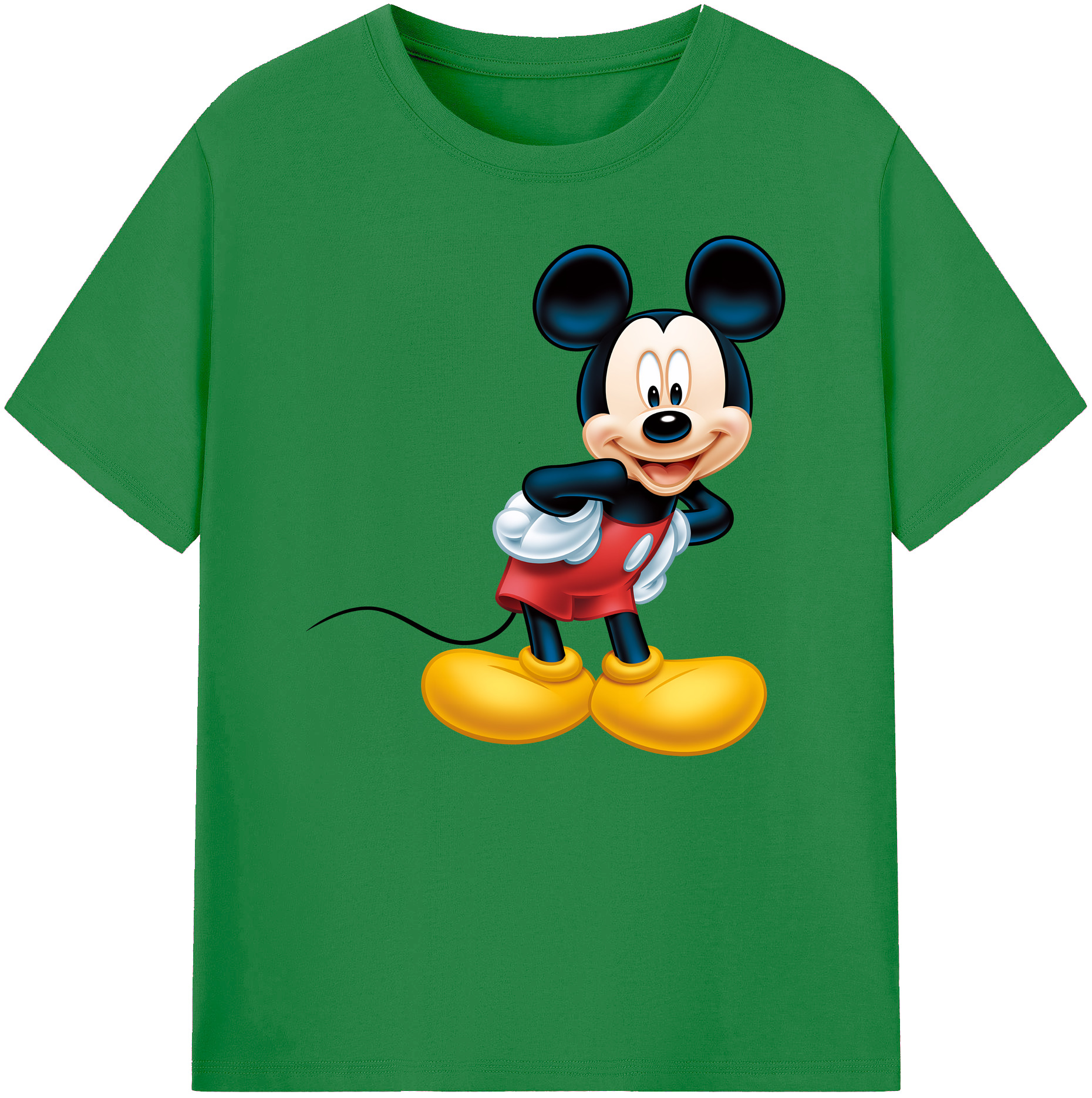 ミッキーマウス Mickey Mouse 綿100％ メンズ半袖Tシャツ｜肌触りやわらか＆通気性