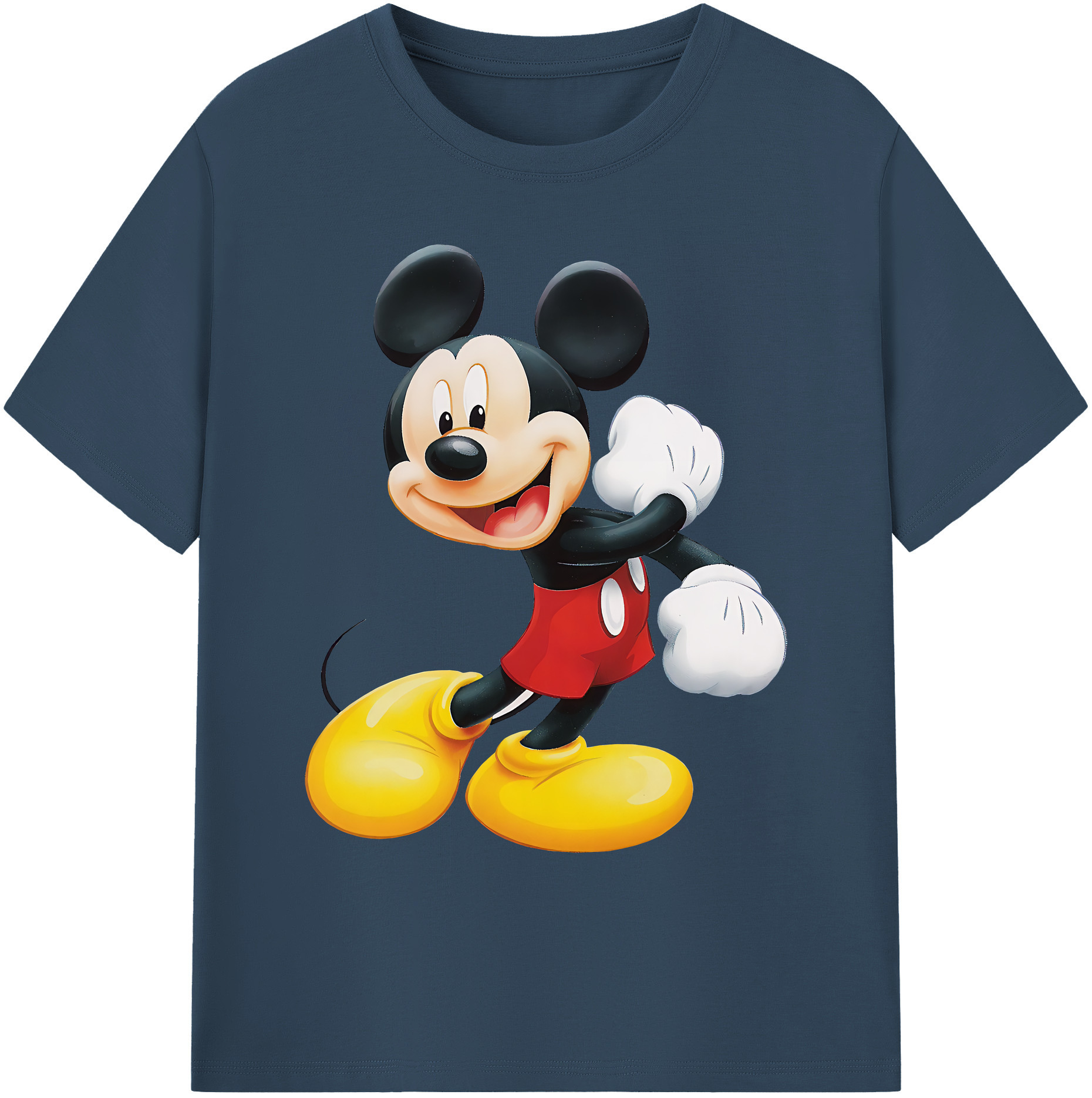 ミッキーマウス Mickey Mouse 綿100％ メンズ半袖Tシャツ｜肌触りやわらか＆通気性
