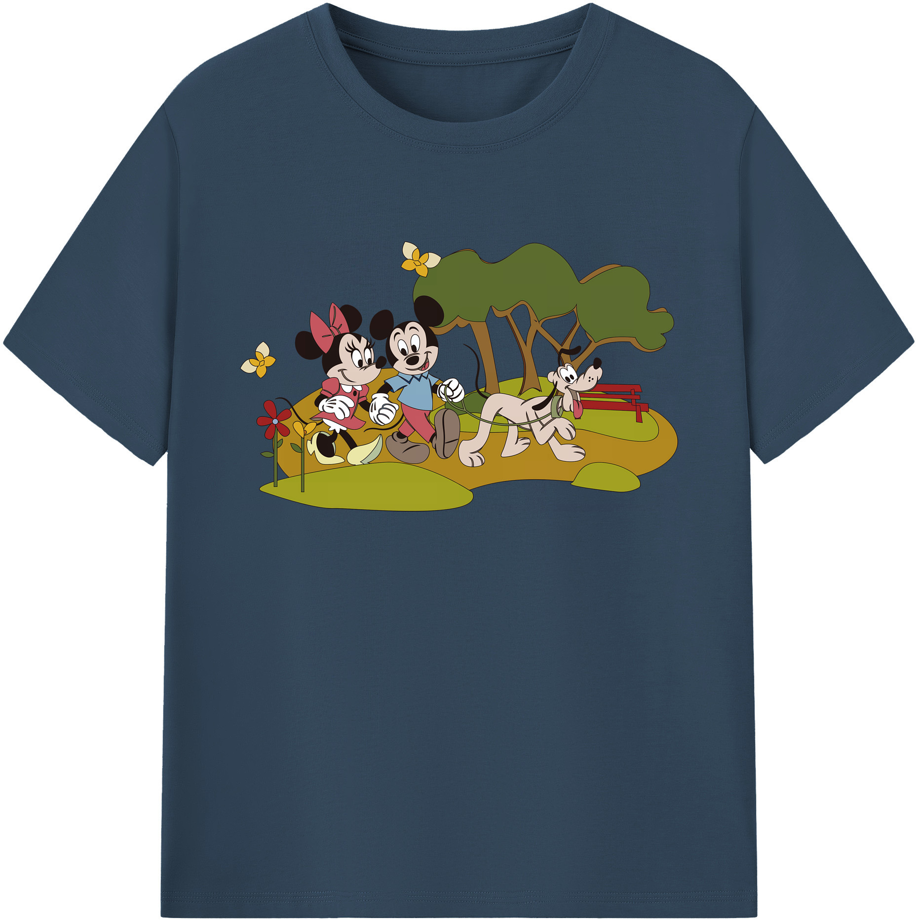 ミッキーマウス Mickey Mouse 綿100％ メンズ半袖Tシャツ｜肌触りやわらか＆通気性