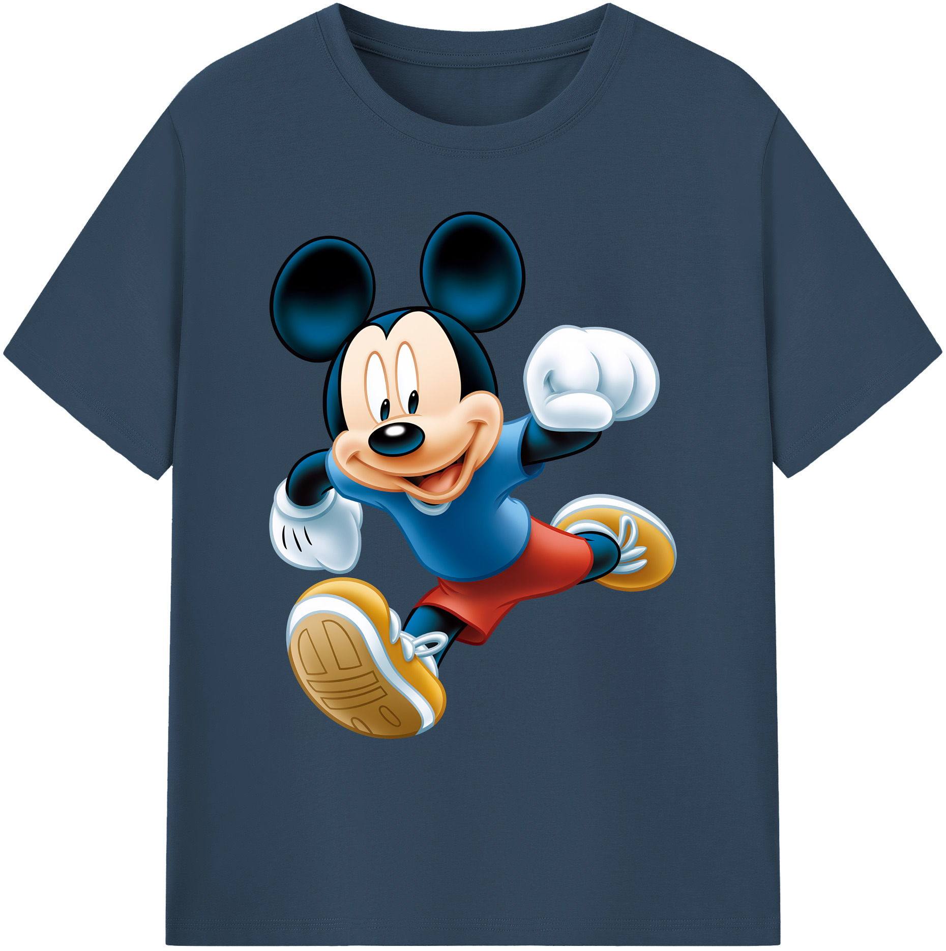 ミッキーマウス Mickey Mouse 綿100％ メンズ半袖Tシャツ｜肌触りやわらか＆通気性