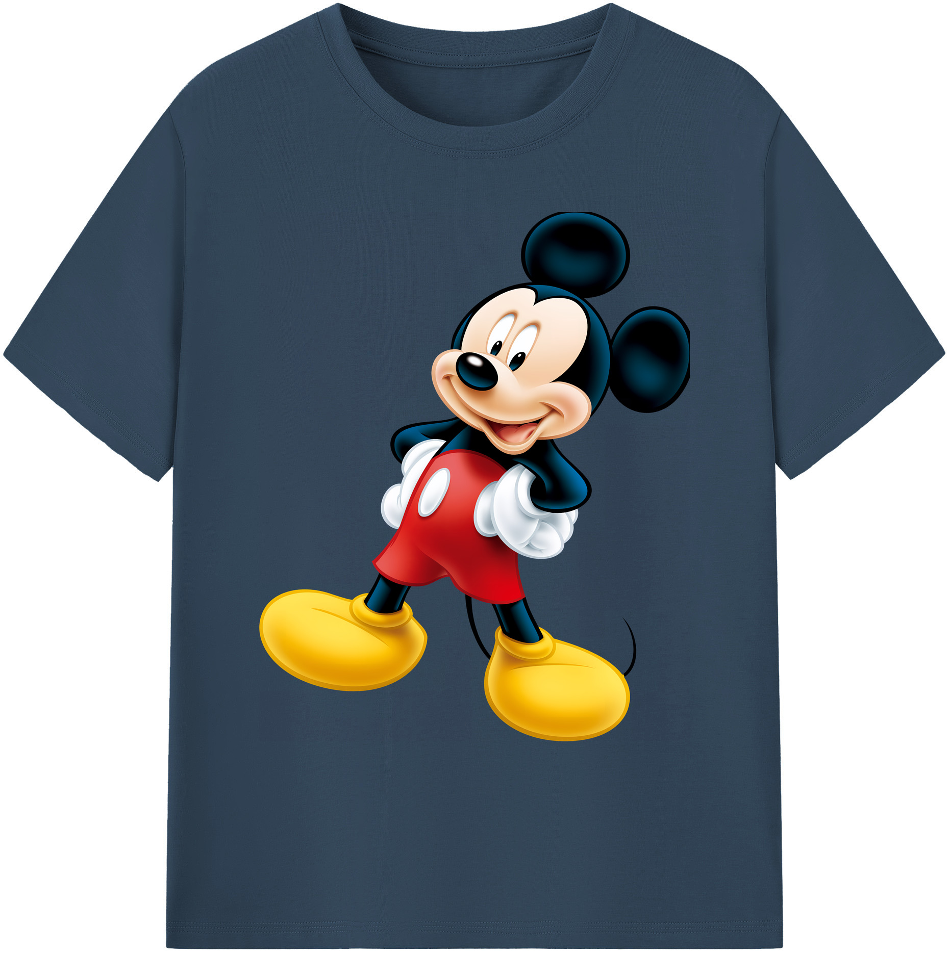 ミッキーマウス Mickey Mouse 綿100％ メンズ半袖Tシャツ｜肌触りやわらか＆通気性
