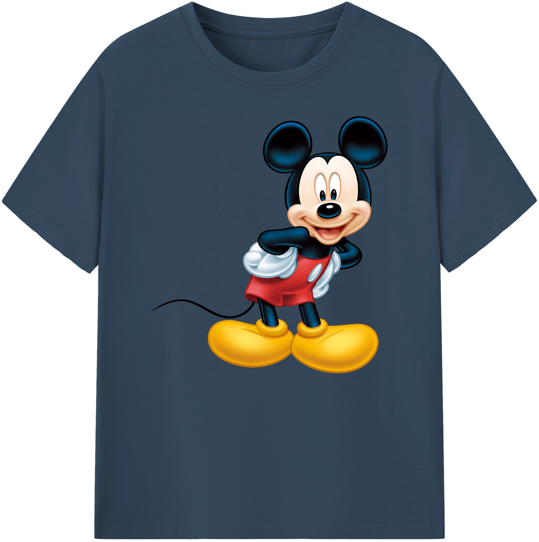 ミッキーマウス Mickey Mouse 綿100％ メンズ半袖Tシャツ｜肌触りやわらか＆通気性