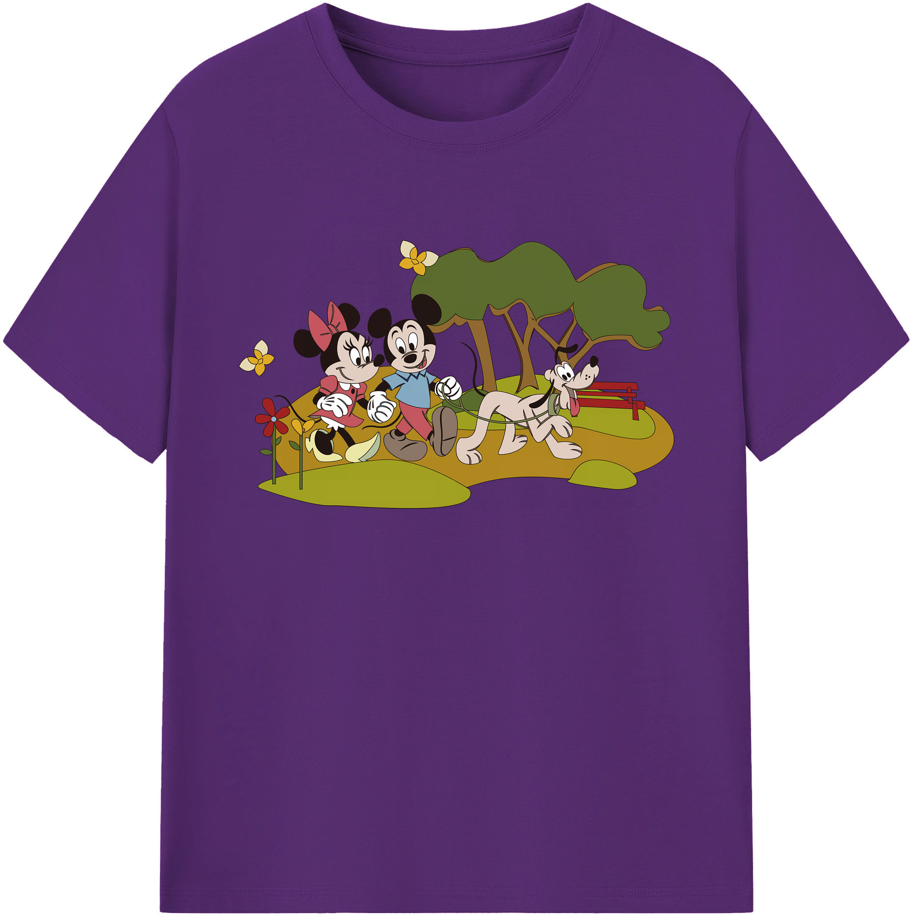 ミッキーマウス Mickey Mouse 綿100％ メンズ半袖Tシャツ｜肌触りやわらか＆通気性