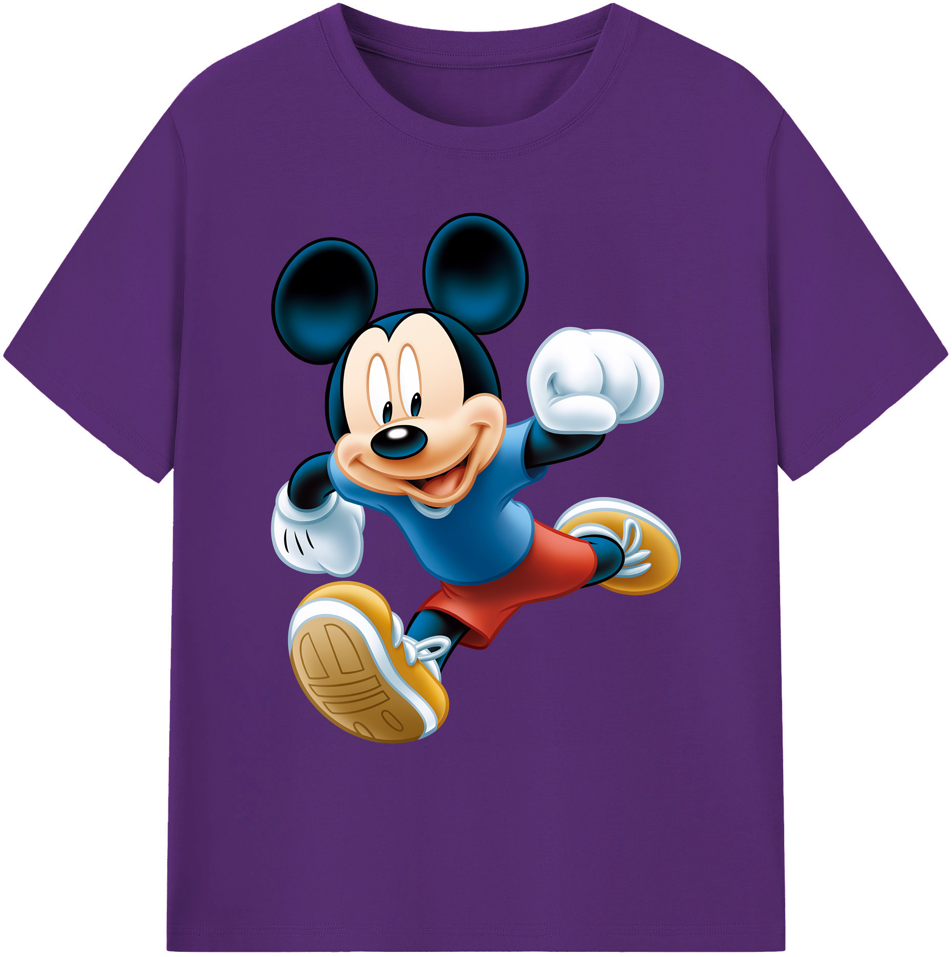 ミッキーマウス Mickey Mouse 綿100％ メンズ半袖Tシャツ｜肌触りやわらか＆通気性