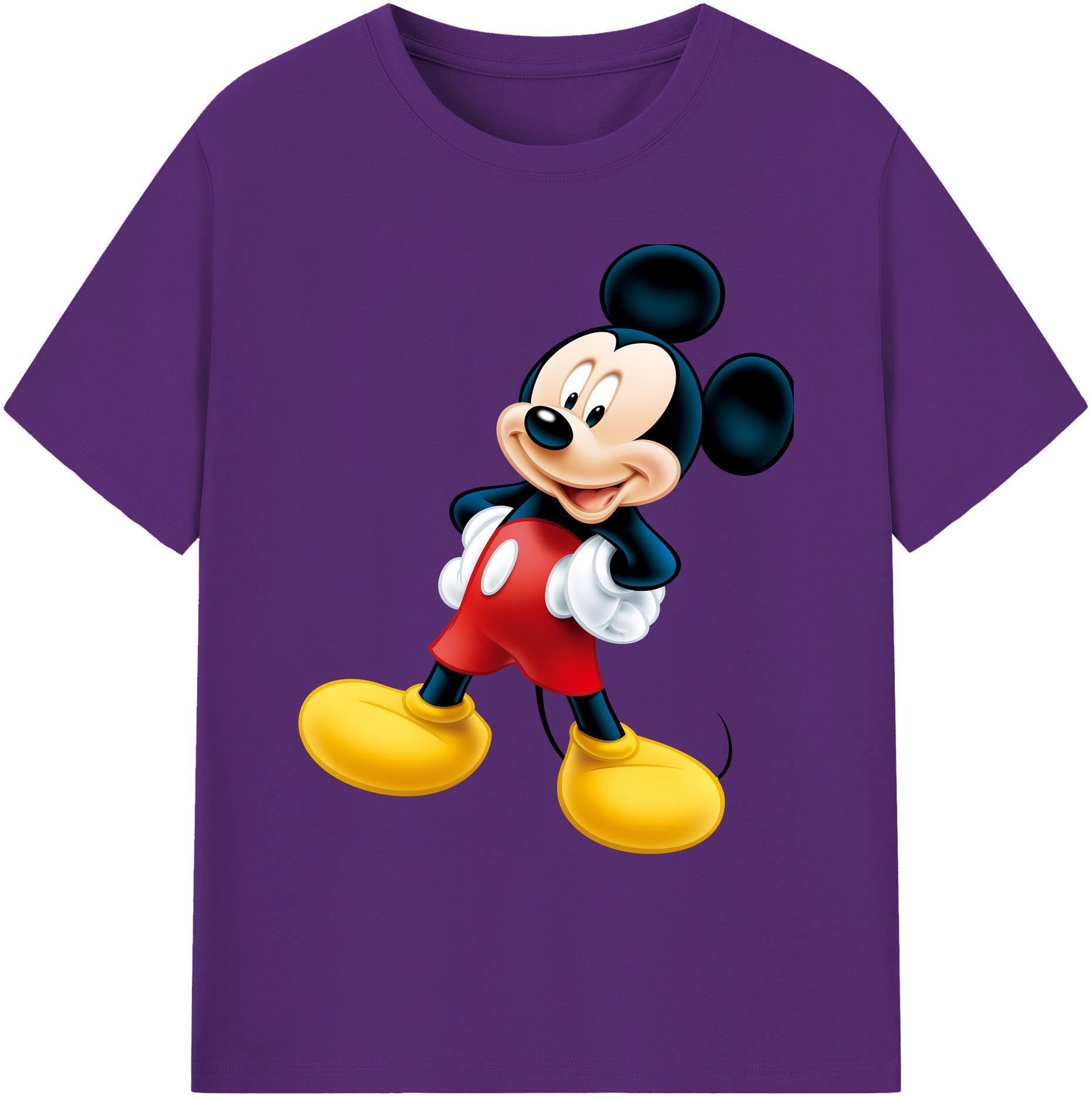 ミッキーマウス Mickey Mouse 綿100％ メンズ半袖Tシャツ｜肌触りやわらか＆通気性