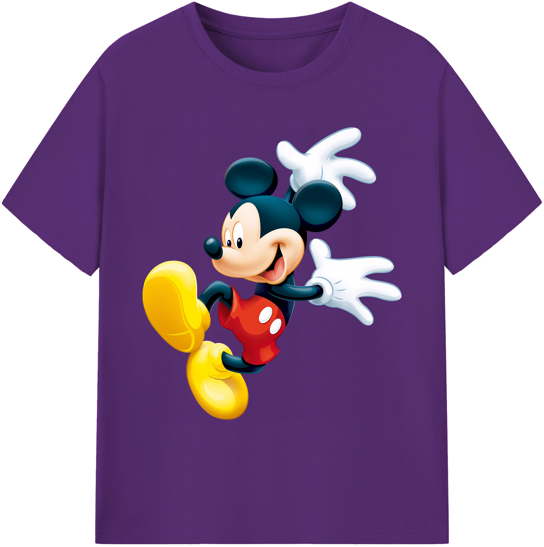 ミッキーマウス Mickey Mouse 綿100％ メンズ半袖Tシャツ｜肌触りやわらか＆通気性