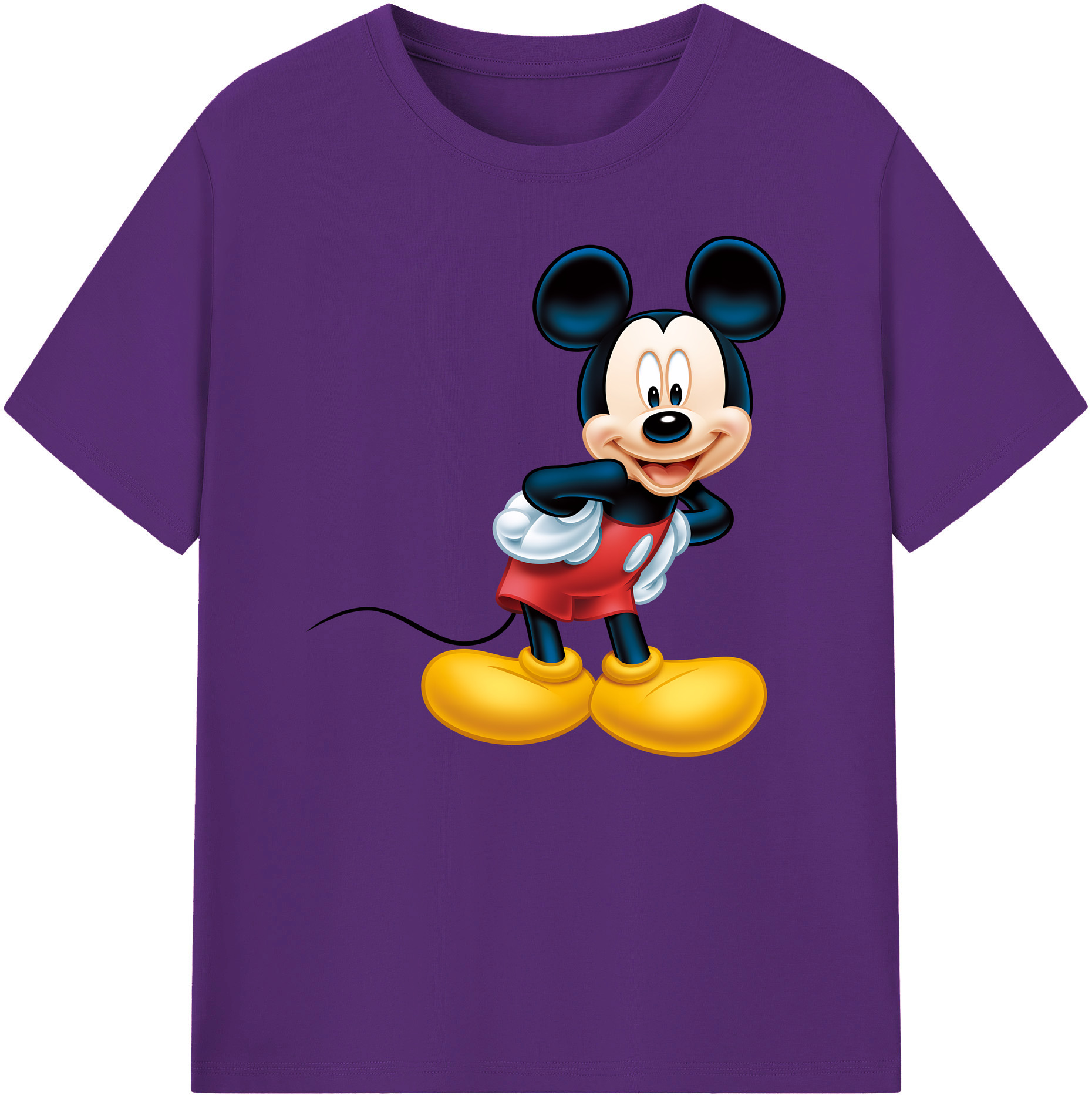ミッキーマウス Mickey Mouse 綿100％ メンズ半袖Tシャツ｜肌触りやわらか＆通気性
