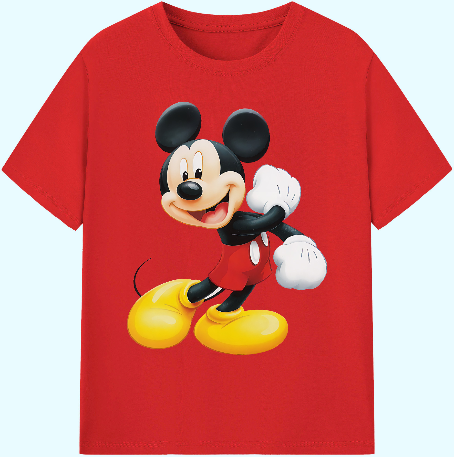 ミッキーマウス Mickey Mouse 綿100％ メンズ半袖Tシャツ｜肌触りやわらか＆通気性