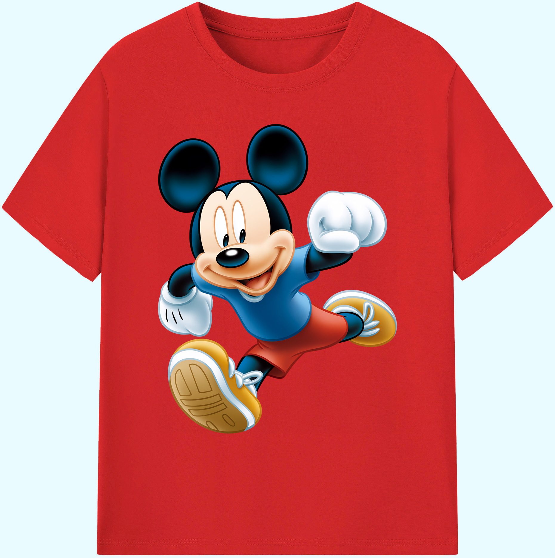 ミッキーマウス Mickey Mouse 綿100％ メンズ半袖Tシャツ｜肌触りやわらか＆通気性