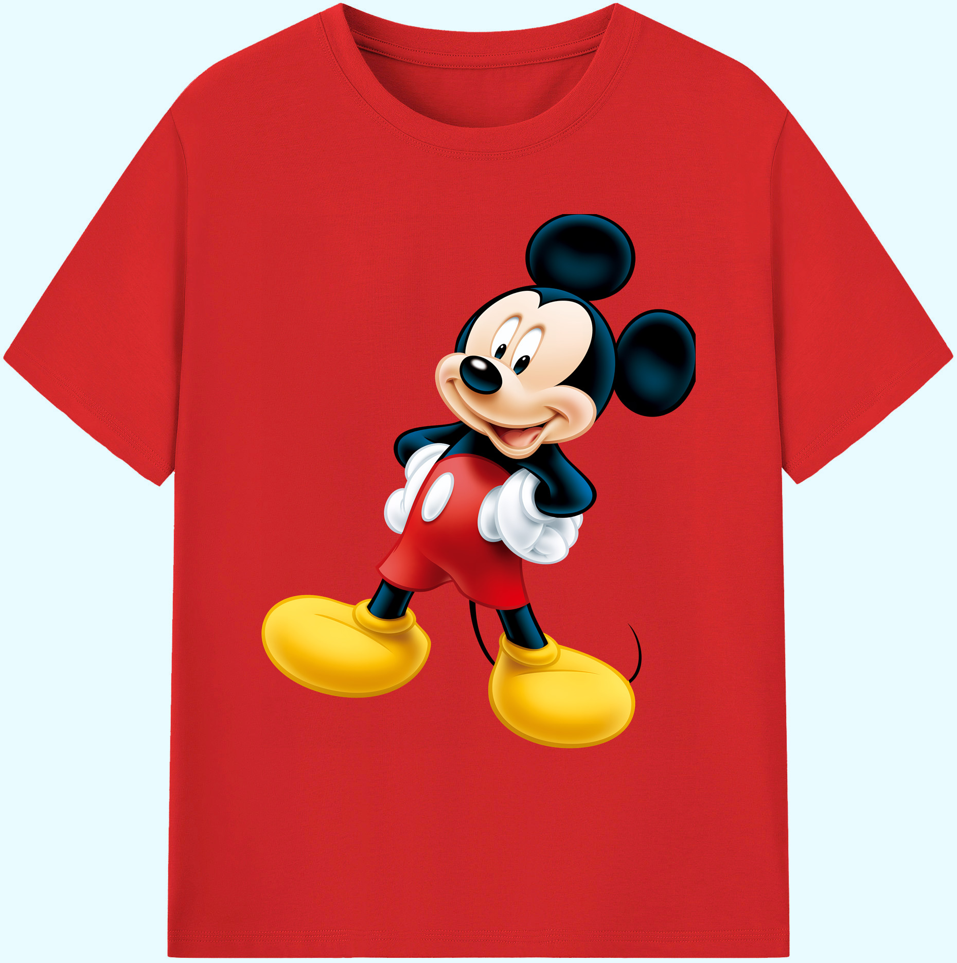ミッキーマウス Mickey Mouse 綿100％ メンズ半袖Tシャツ｜肌触りやわらか＆通気性