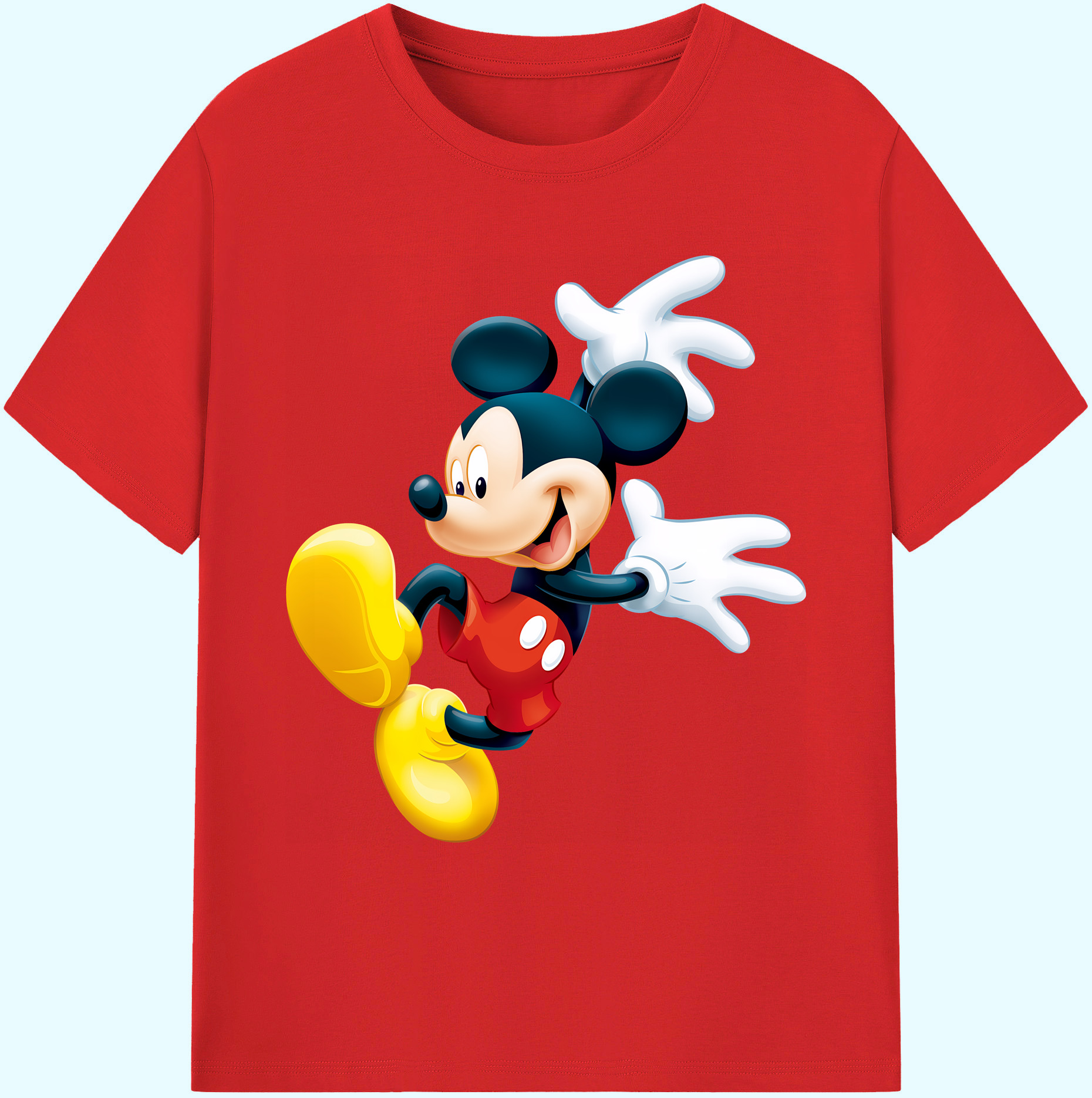 ミッキーマウス Mickey Mouse 綿100％ メンズ半袖Tシャツ｜肌触りやわらか＆通気性