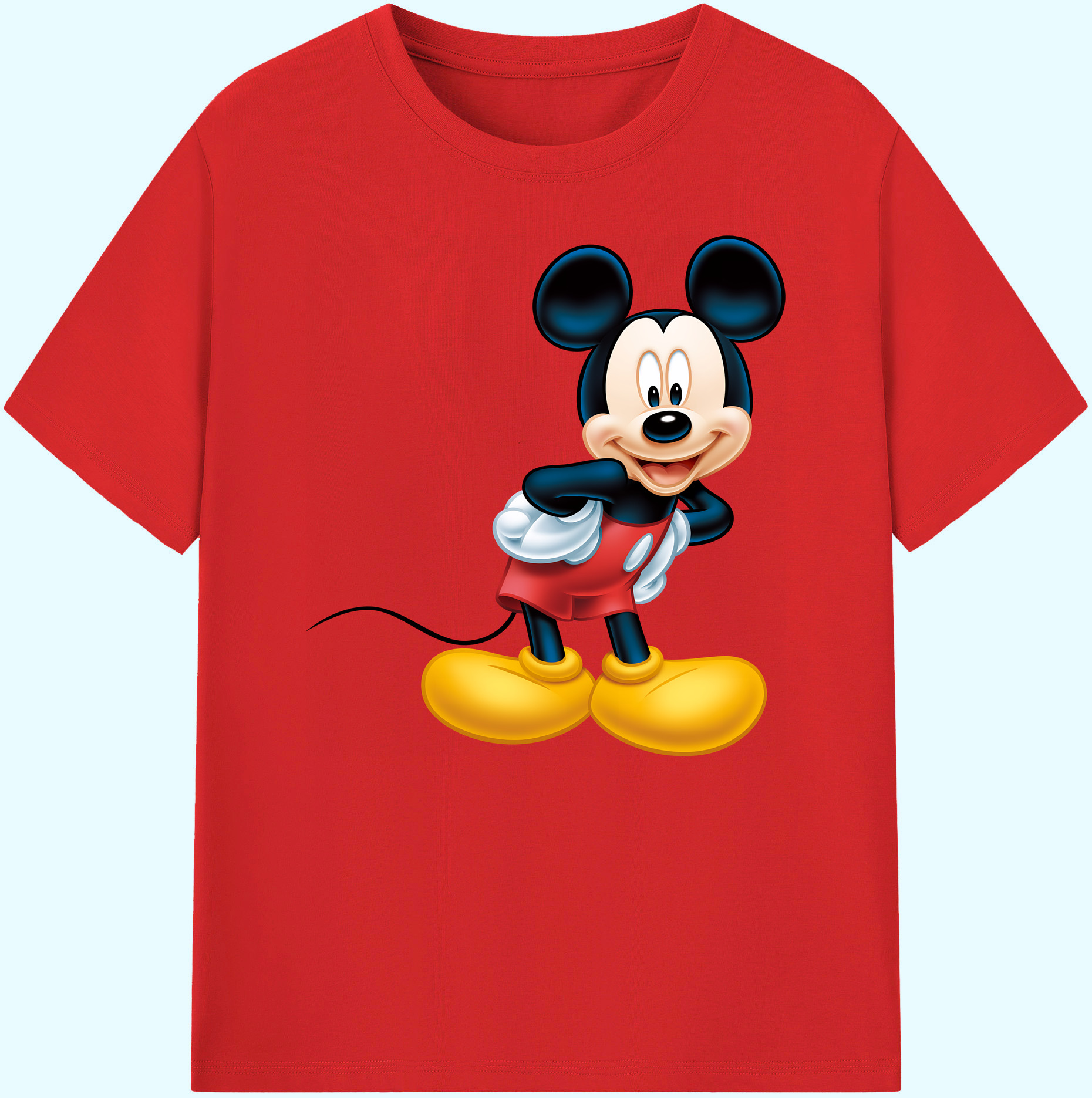 ミッキーマウス Mickey Mouse 綿100％ メンズ半袖Tシャツ｜肌触りやわらか＆通気性