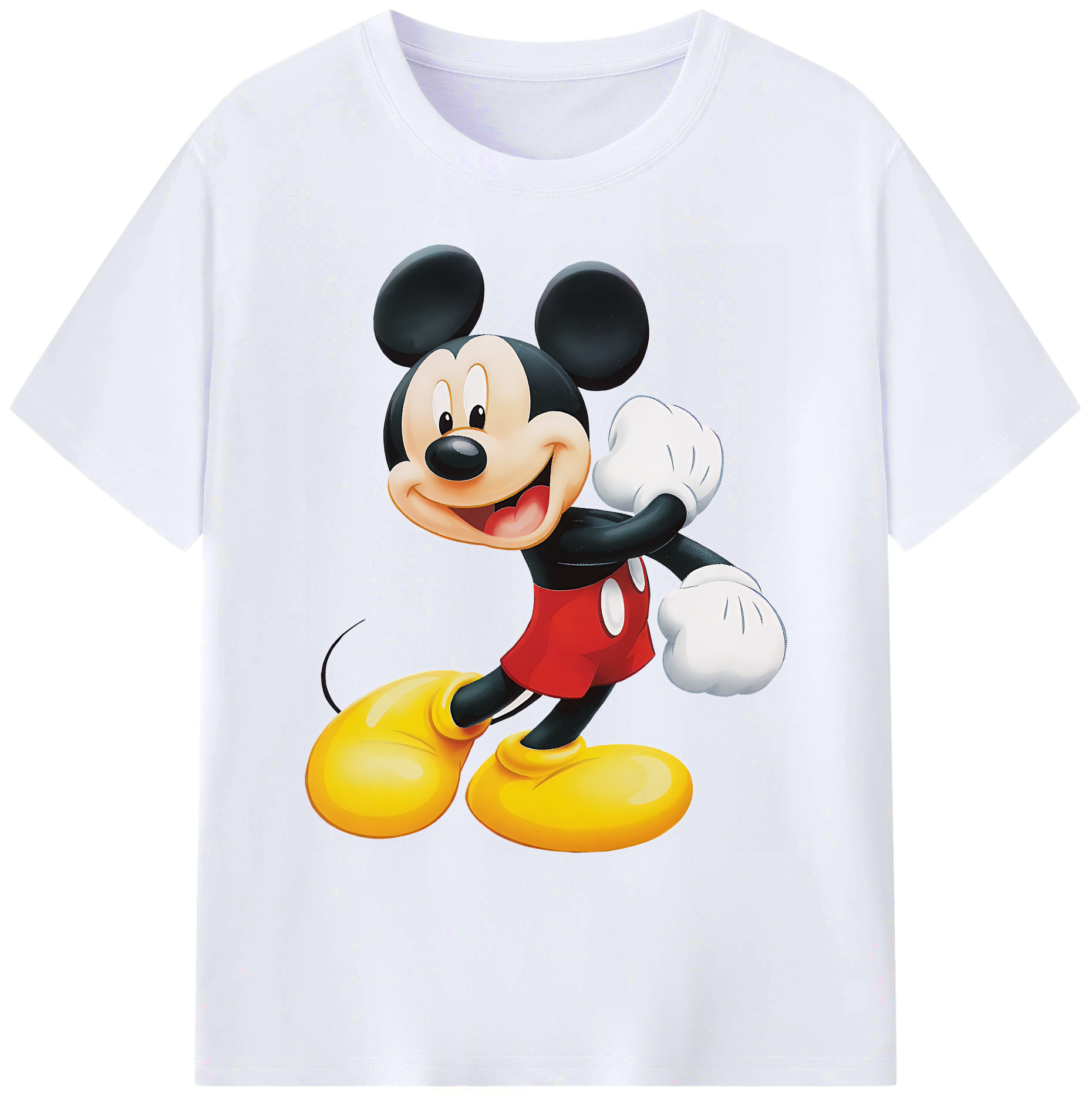 ミッキーマウス Mickey Mouse 綿100％ メンズ半袖Tシャツ｜肌触りやわらか＆通気性