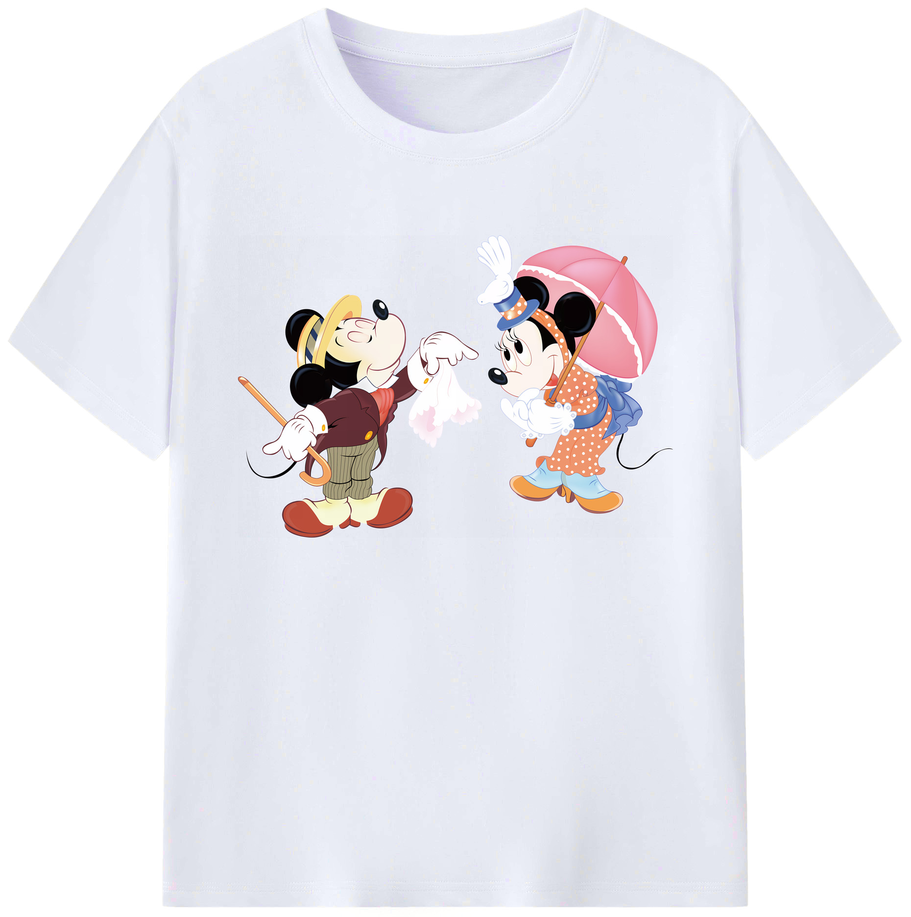 ミッキーマウス Mickey Mouse 綿100％ メンズ半袖Tシャツ｜肌触りやわらか＆通気性