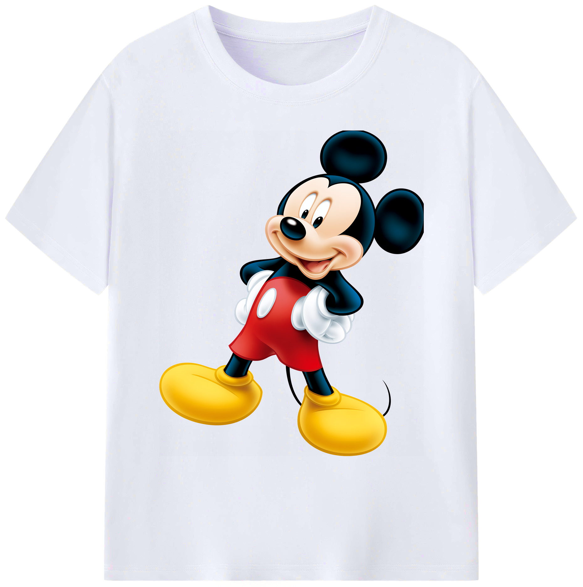 ミッキーマウス Mickey Mouse 綿100％ メンズ半袖Tシャツ｜肌触りやわらか＆通気性