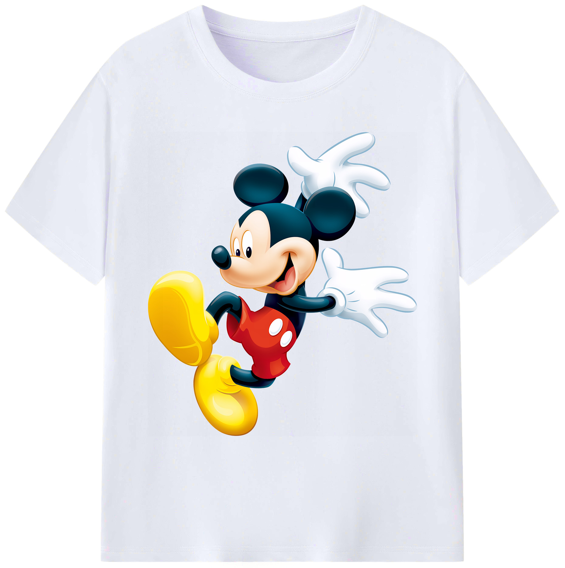 ミッキーマウス Mickey Mouse 綿100％ メンズ半袖Tシャツ｜肌触りやわらか＆通気性