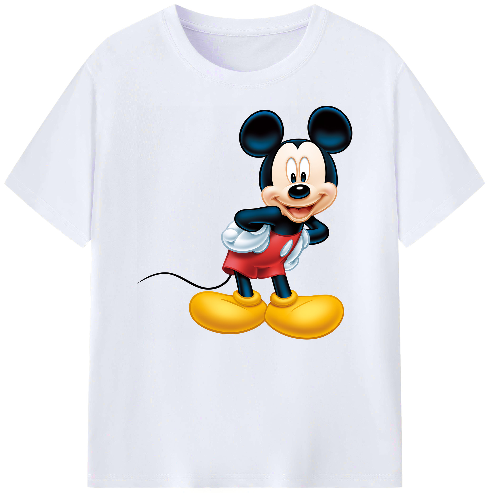 ミッキーマウス Mickey Mouse 綿100％ メンズ半袖Tシャツ｜肌触りやわらか＆通気性