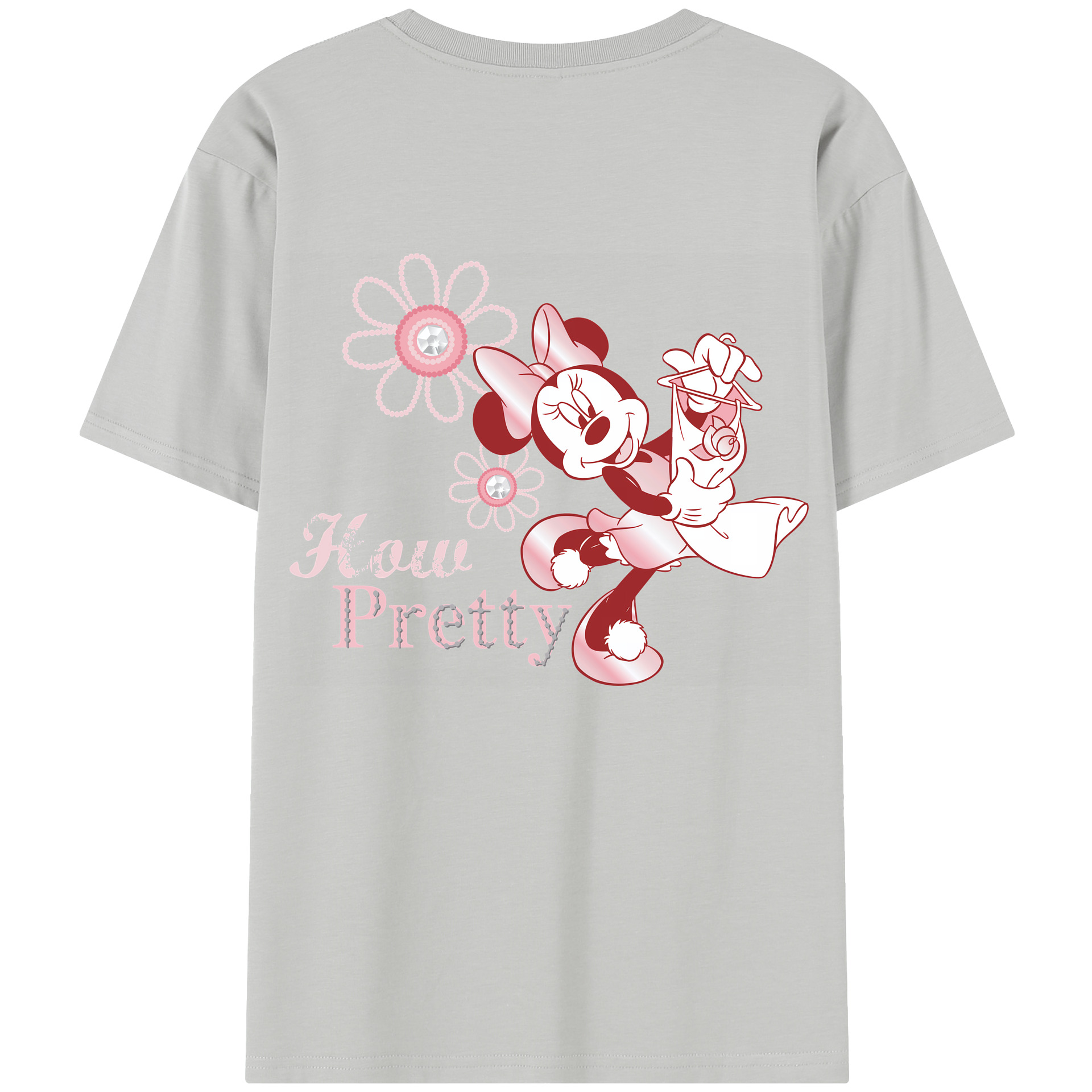 （画像用） ミッキーマウス Mickey Mouse レディース半袖Tシャツ(バックプリント)