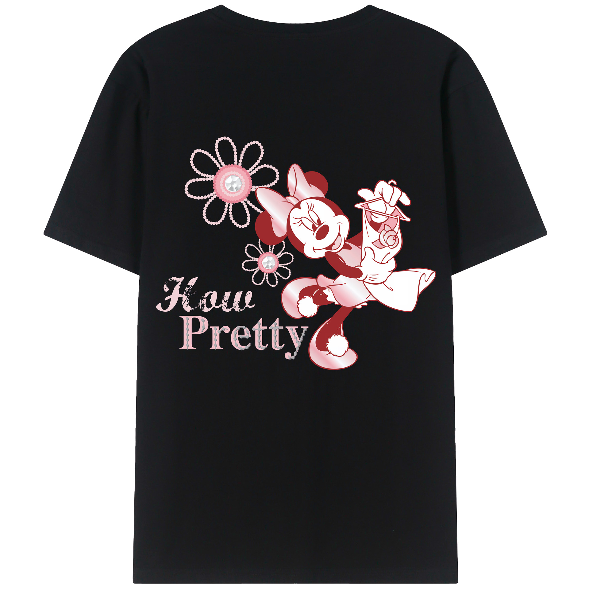 （画像用） ミッキーマウス Mickey Mouse レディース半袖Tシャツ(バックプリント)