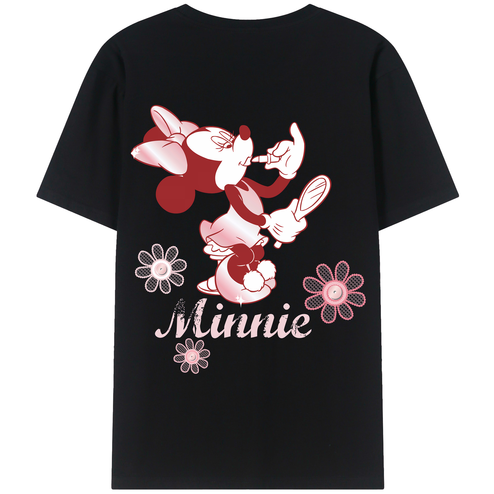 （画像用） ミッキーマウス Mickey Mouse レディース半袖Tシャツ(バックプリント)