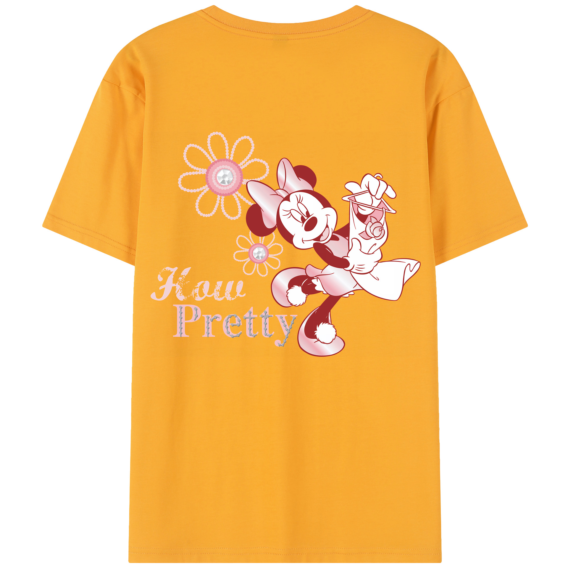 （画像用） ミッキーマウス Mickey Mouse レディース半袖Tシャツ(バックプリント)