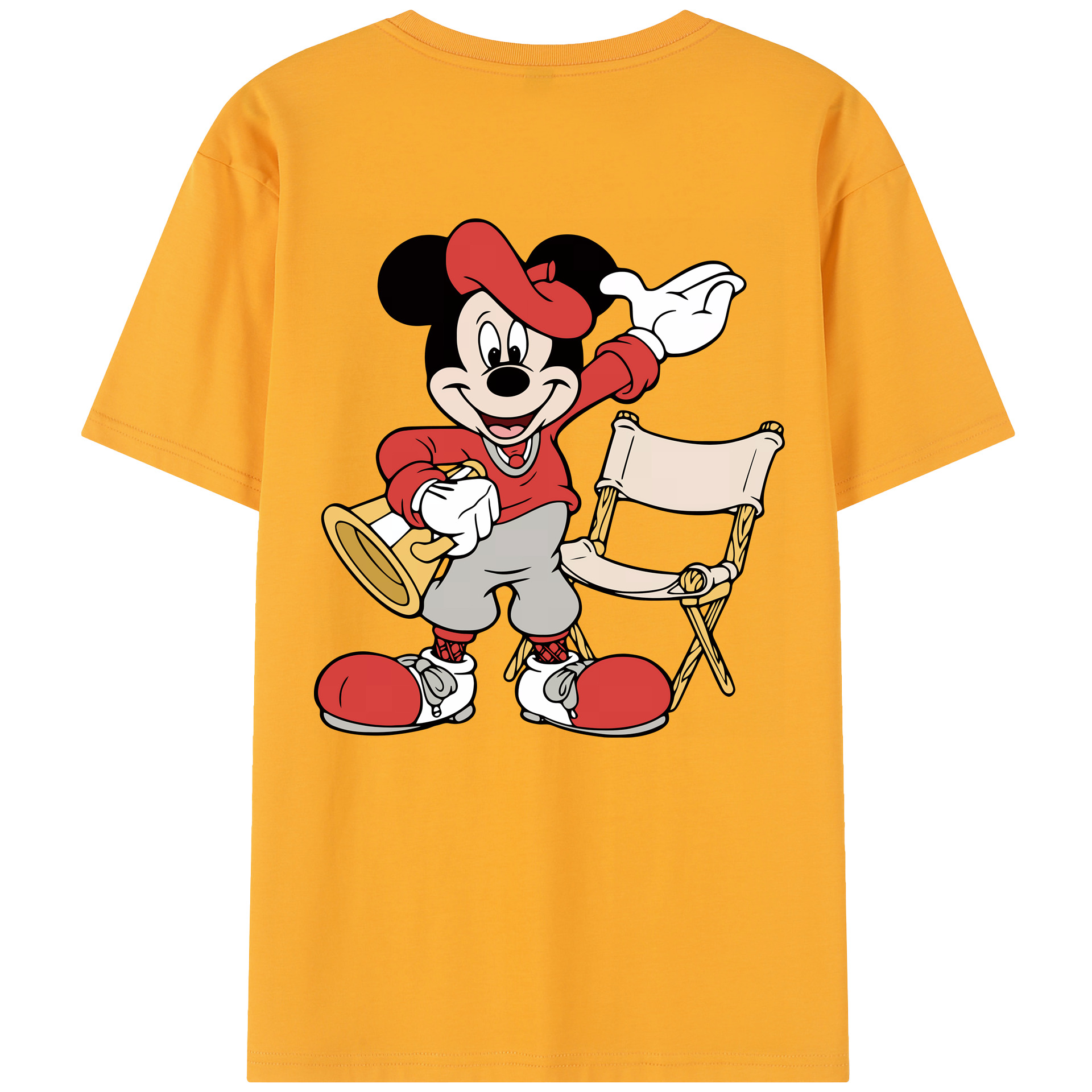 ミッキーマウス Mickey Mouse レディース半袖Tシャツ(バックプリント)
